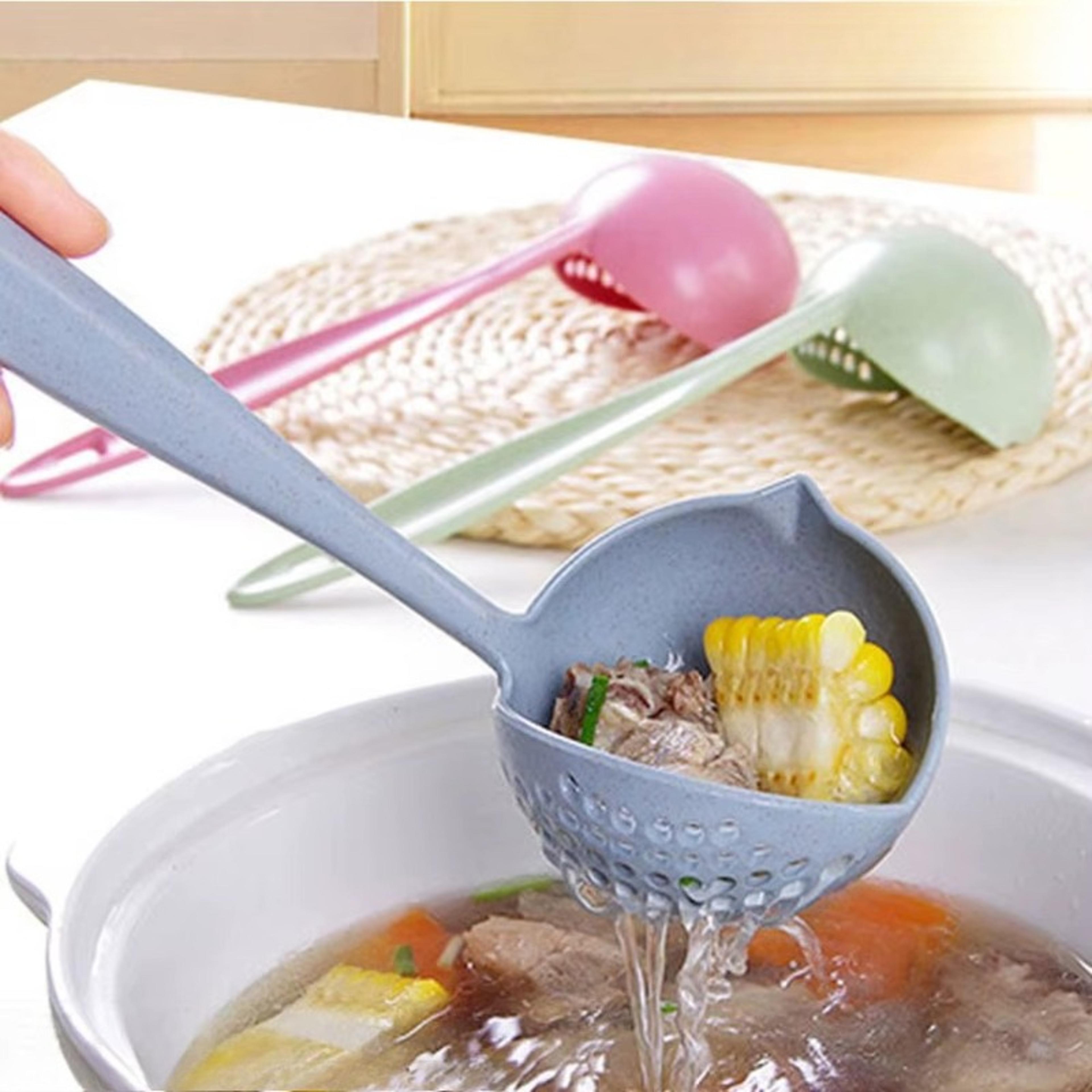 soup strainer spoon long handle skimmer ladle for hot pot, noodles & cooking