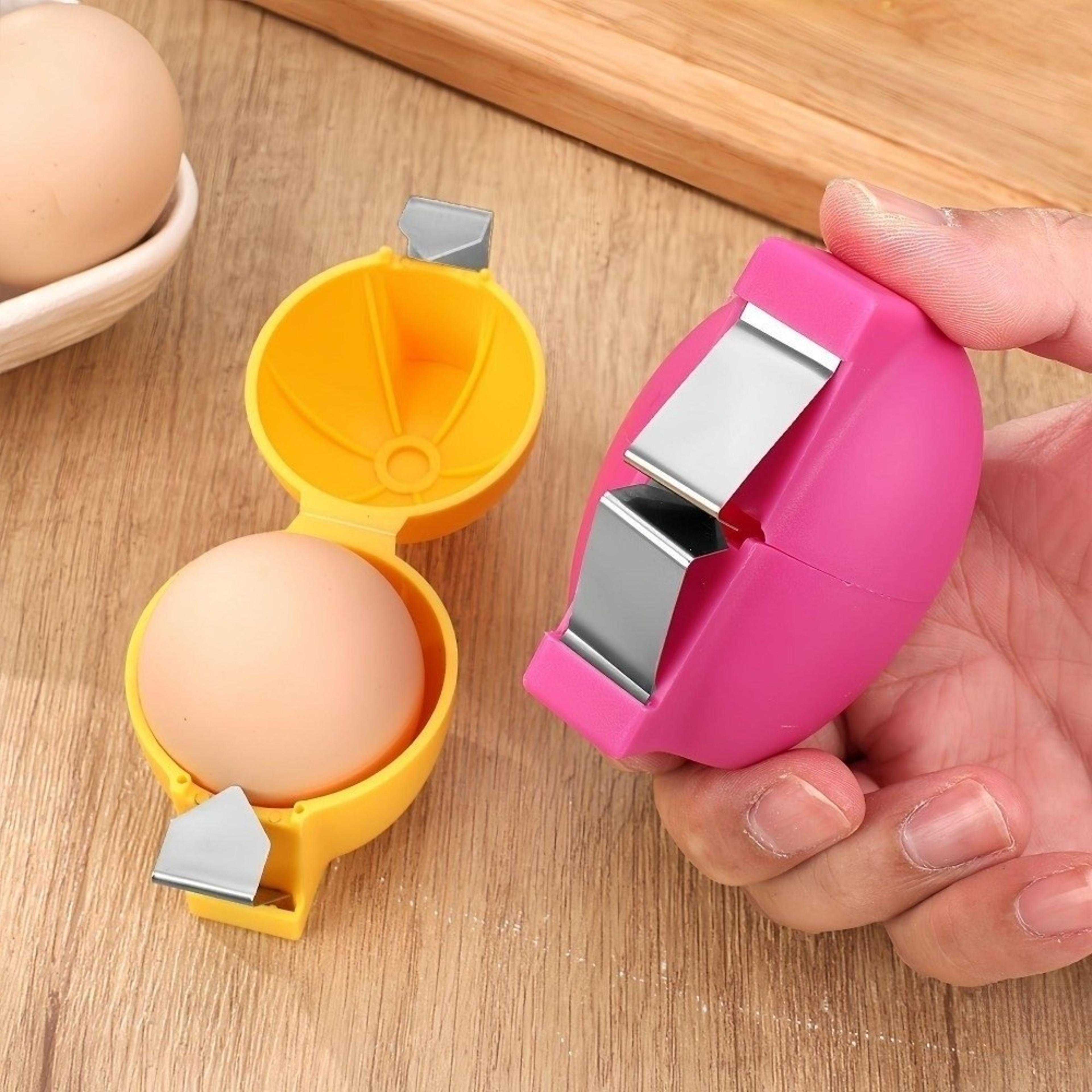 easy crack stainless steel egg topper cutter for perfect soft & hard boiled eggs