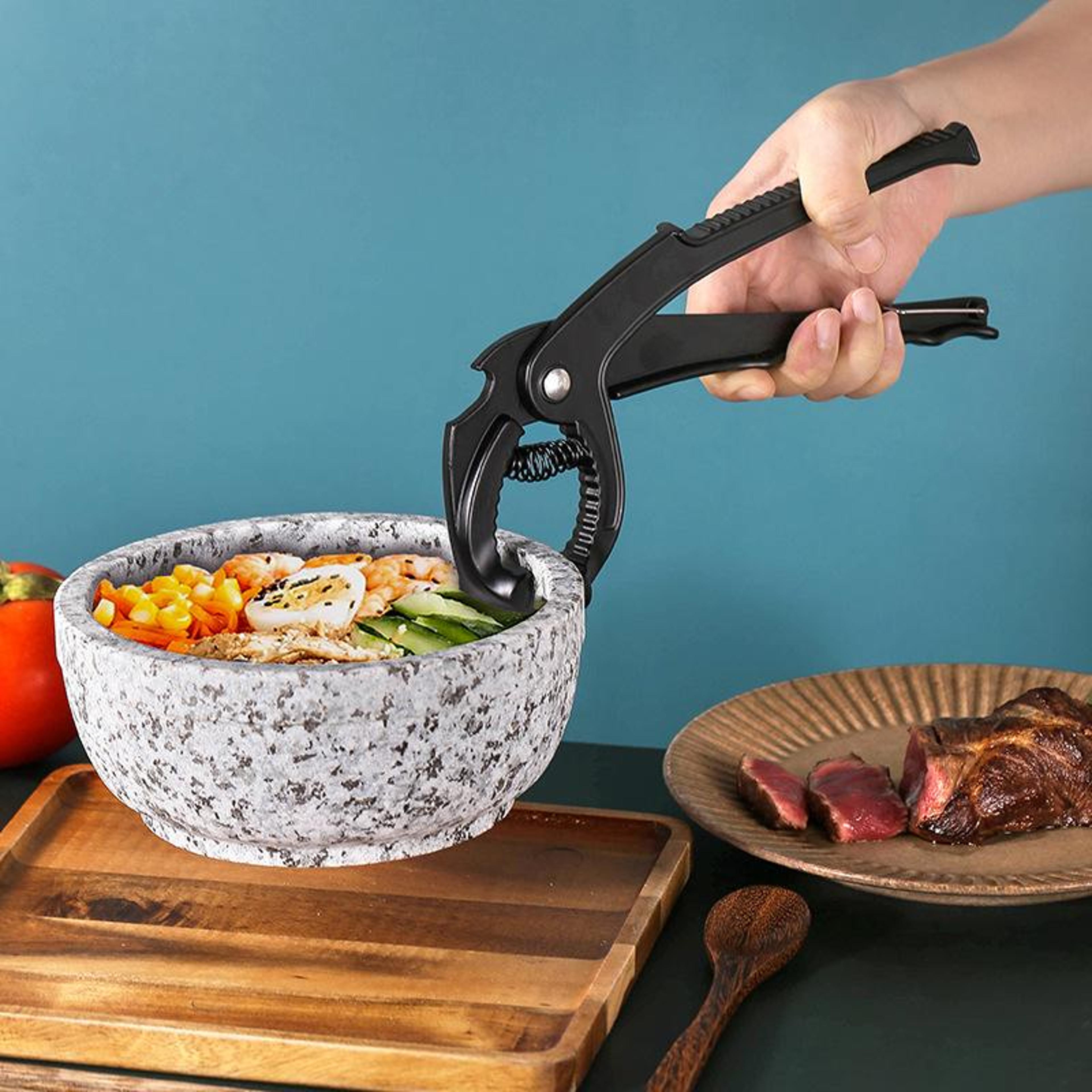 heat safe bowl gripper tongs hot pot holder for air fryer, grill & kitchen cookware