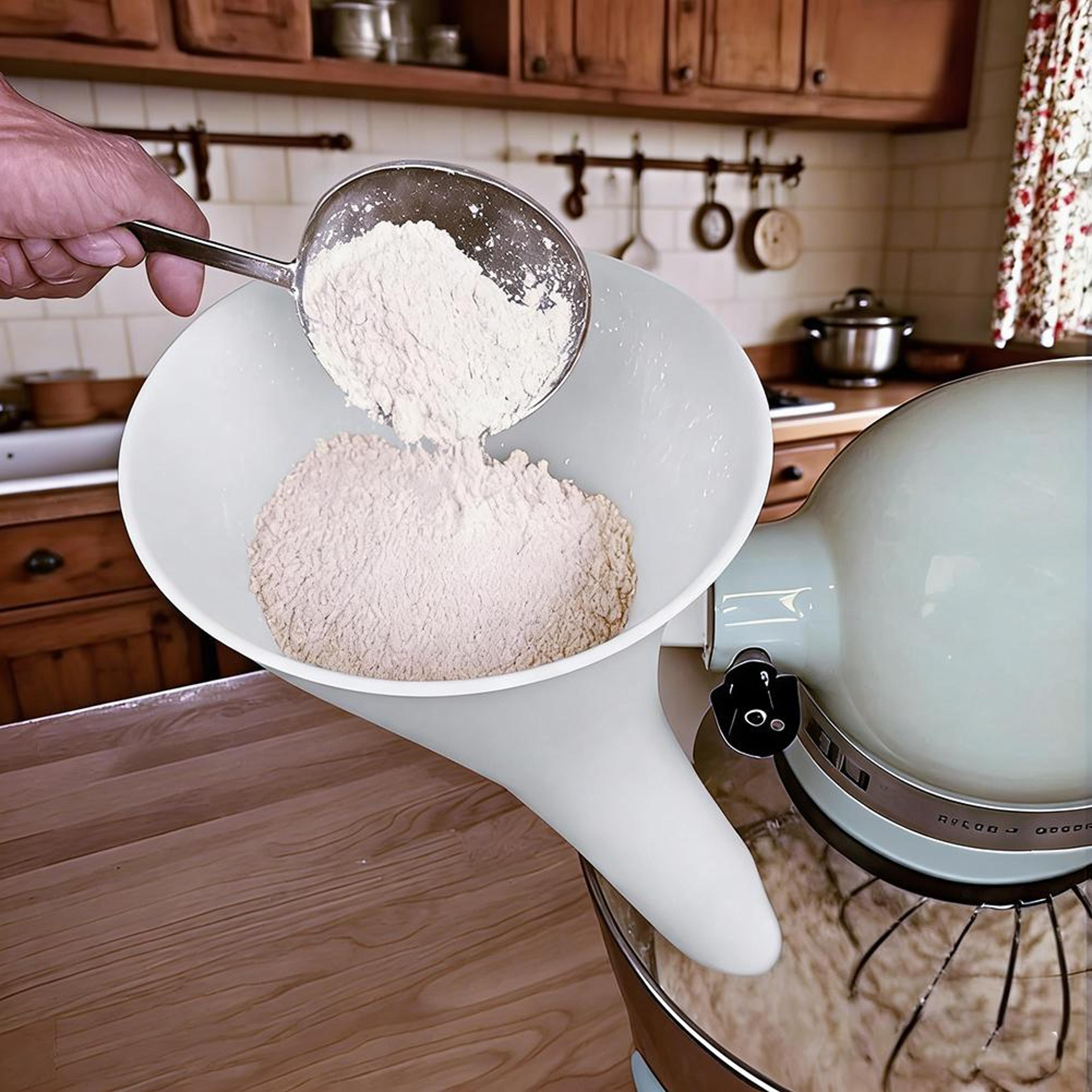 wide mouth stand mixer funnel for 5 qt kitchenaid mixer spill proof baking accessory