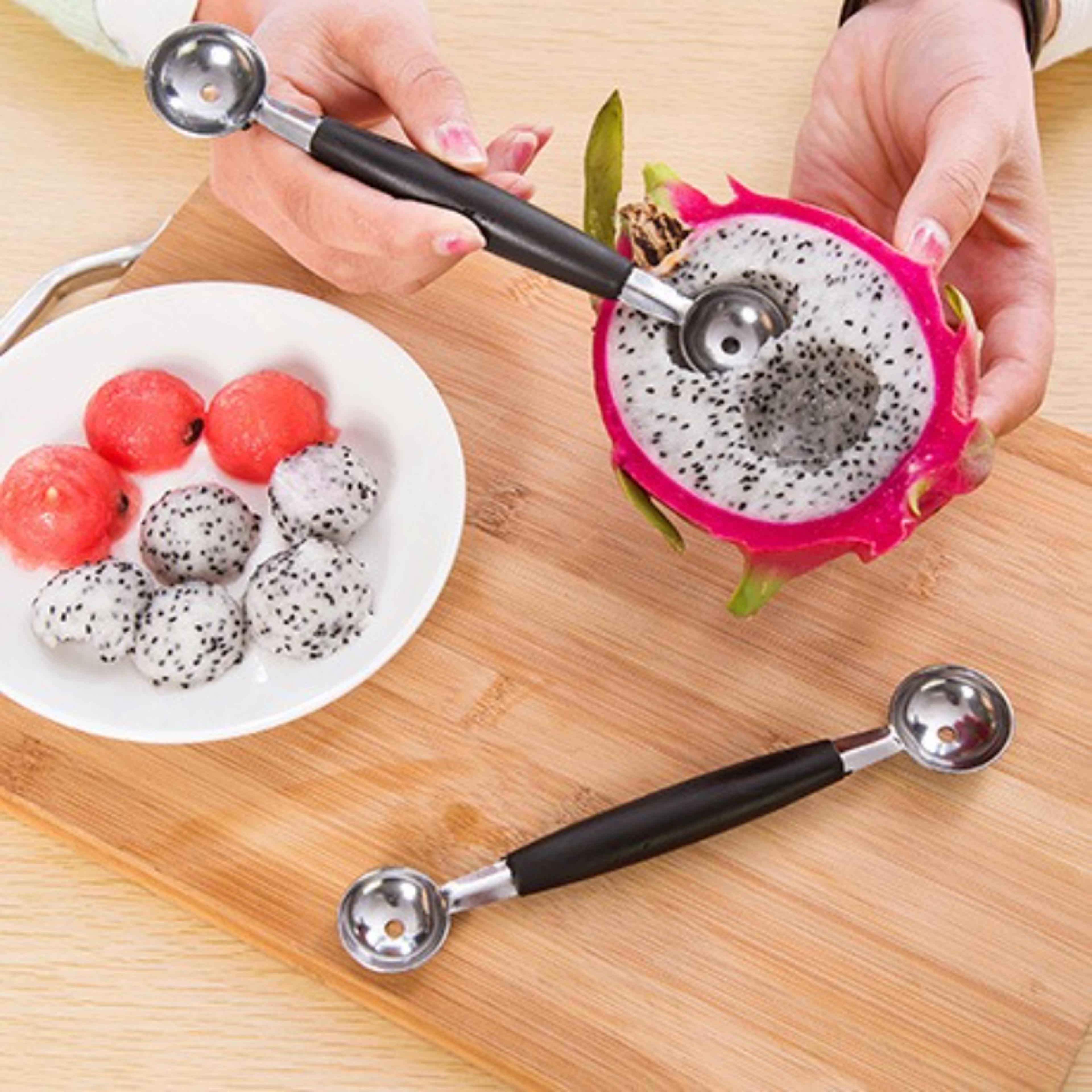 dual head ice cream scoop & melon baller stainless steel fruit scooper kitchen tool