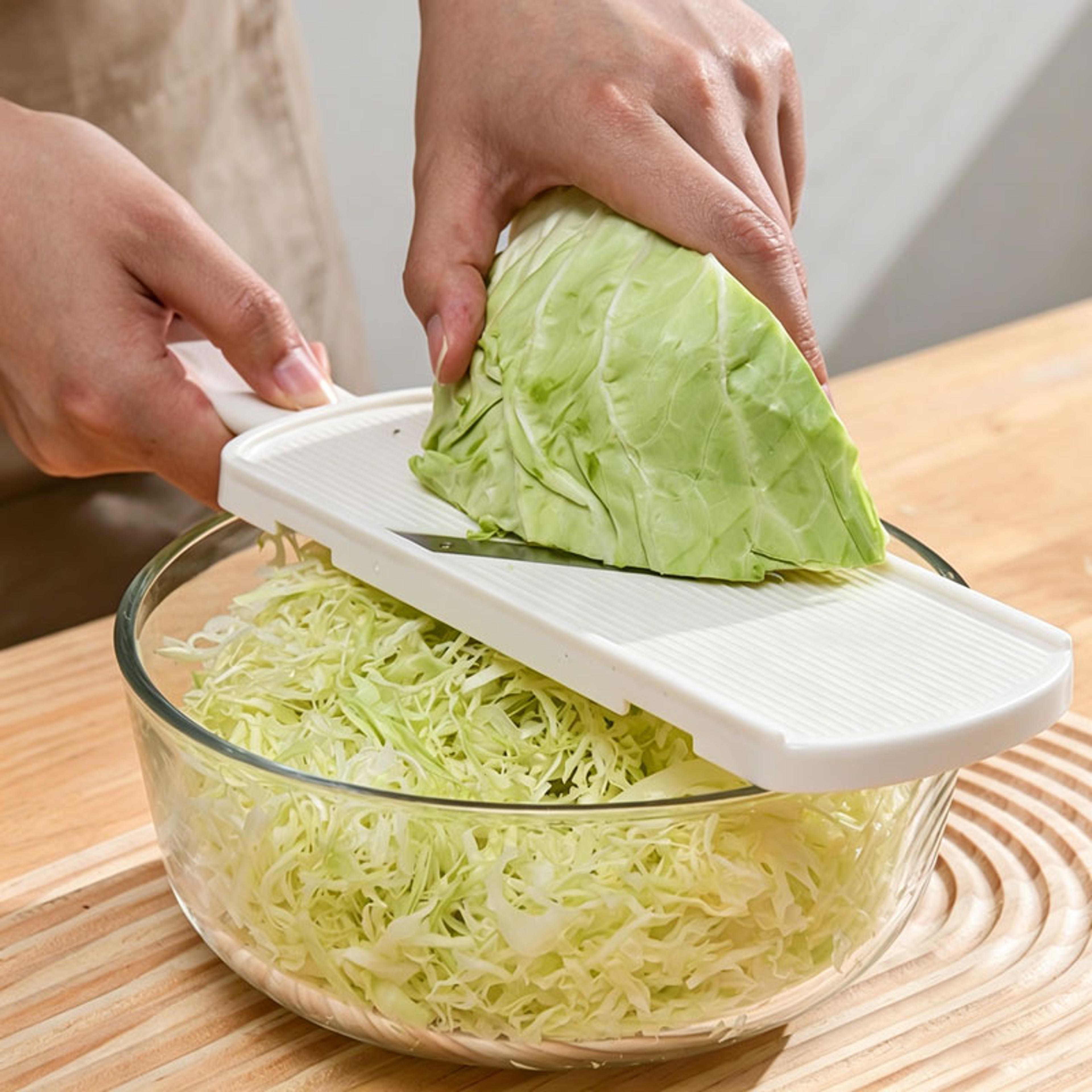 multi blade cabbage chopper manual vegetable shredder with cleaning brush for fast salad prep