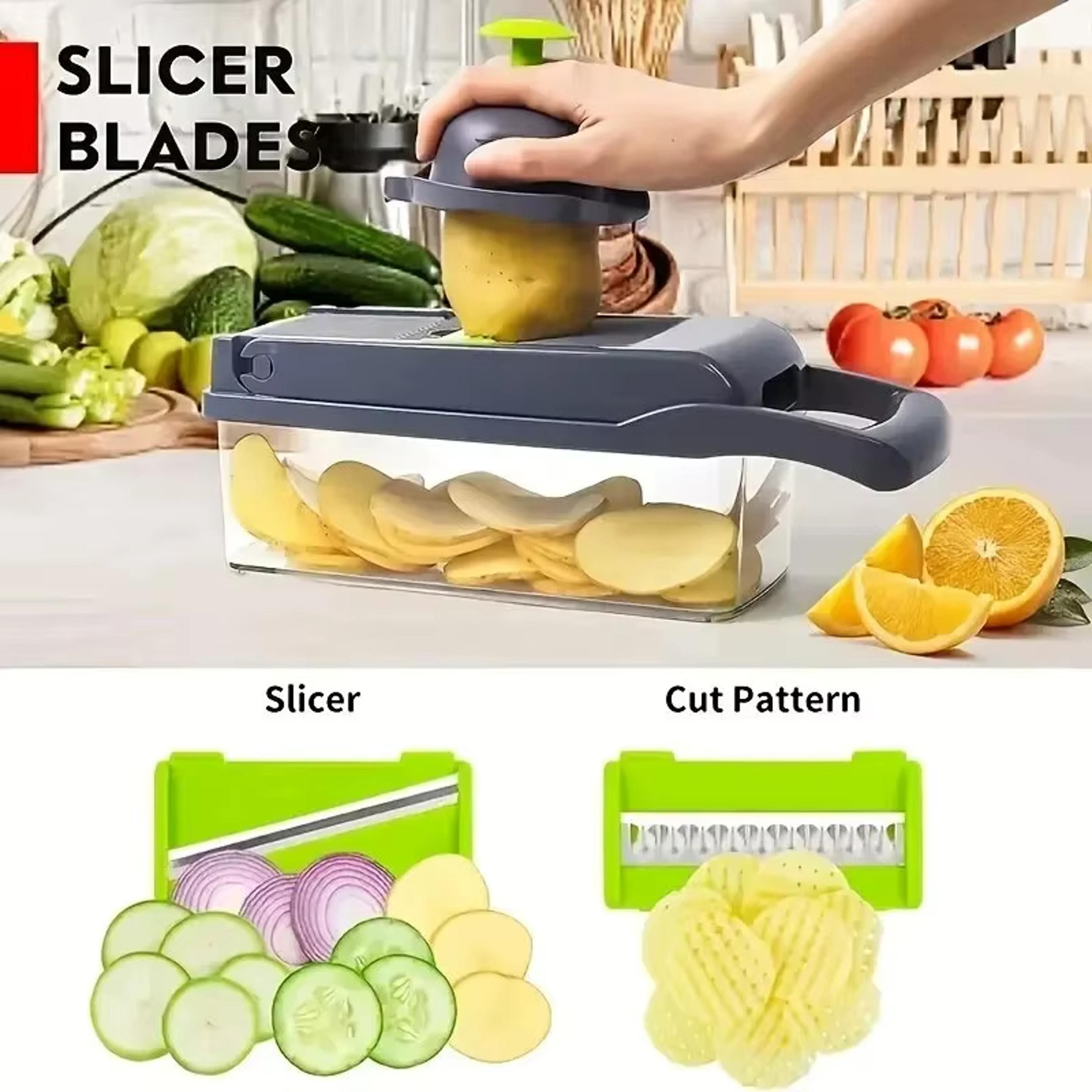 vegetable chopper & multifunctional vegetable cutter with interchangeable blades