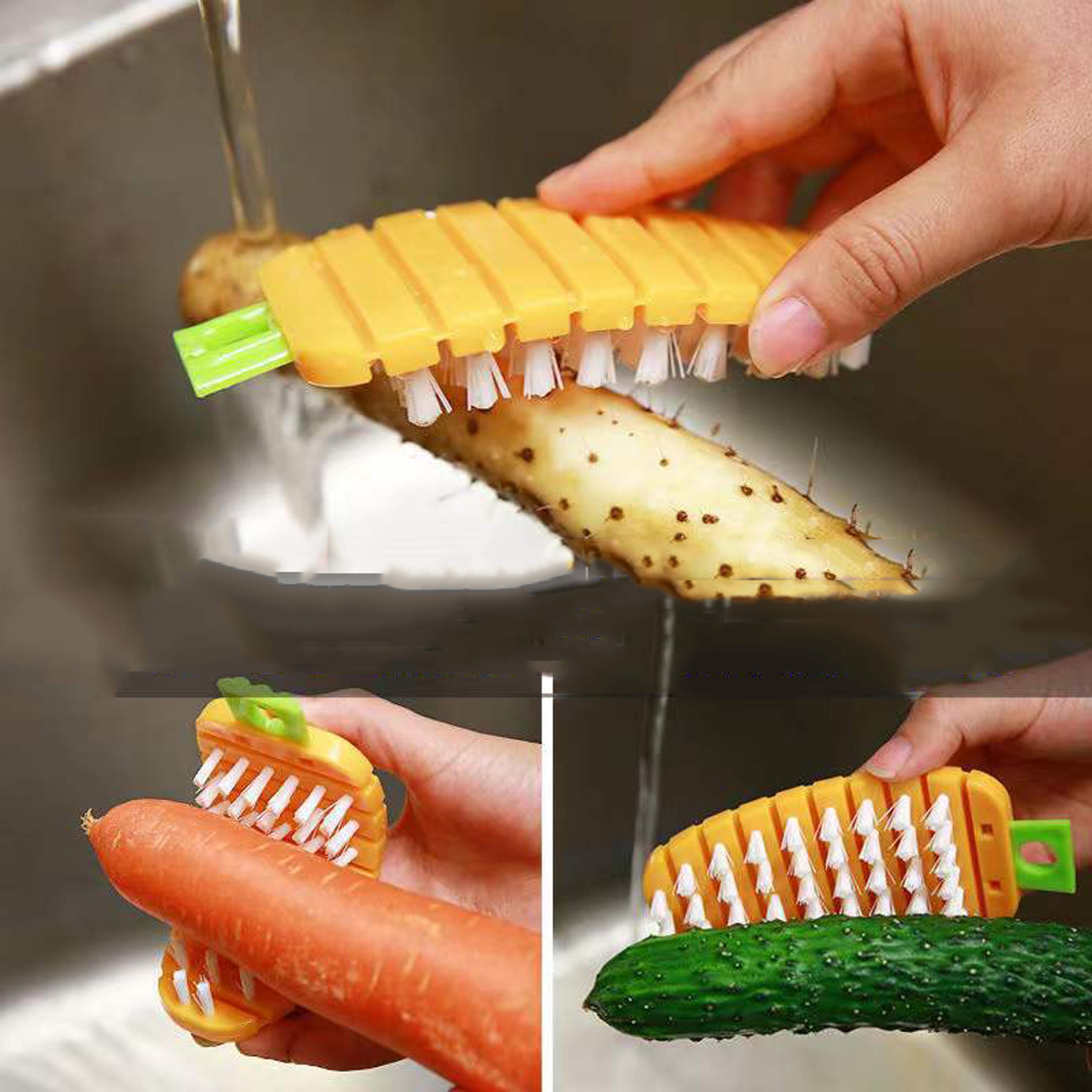 flexi clean vegetable cleaning brush for fruits, veggies & kitchen crevices