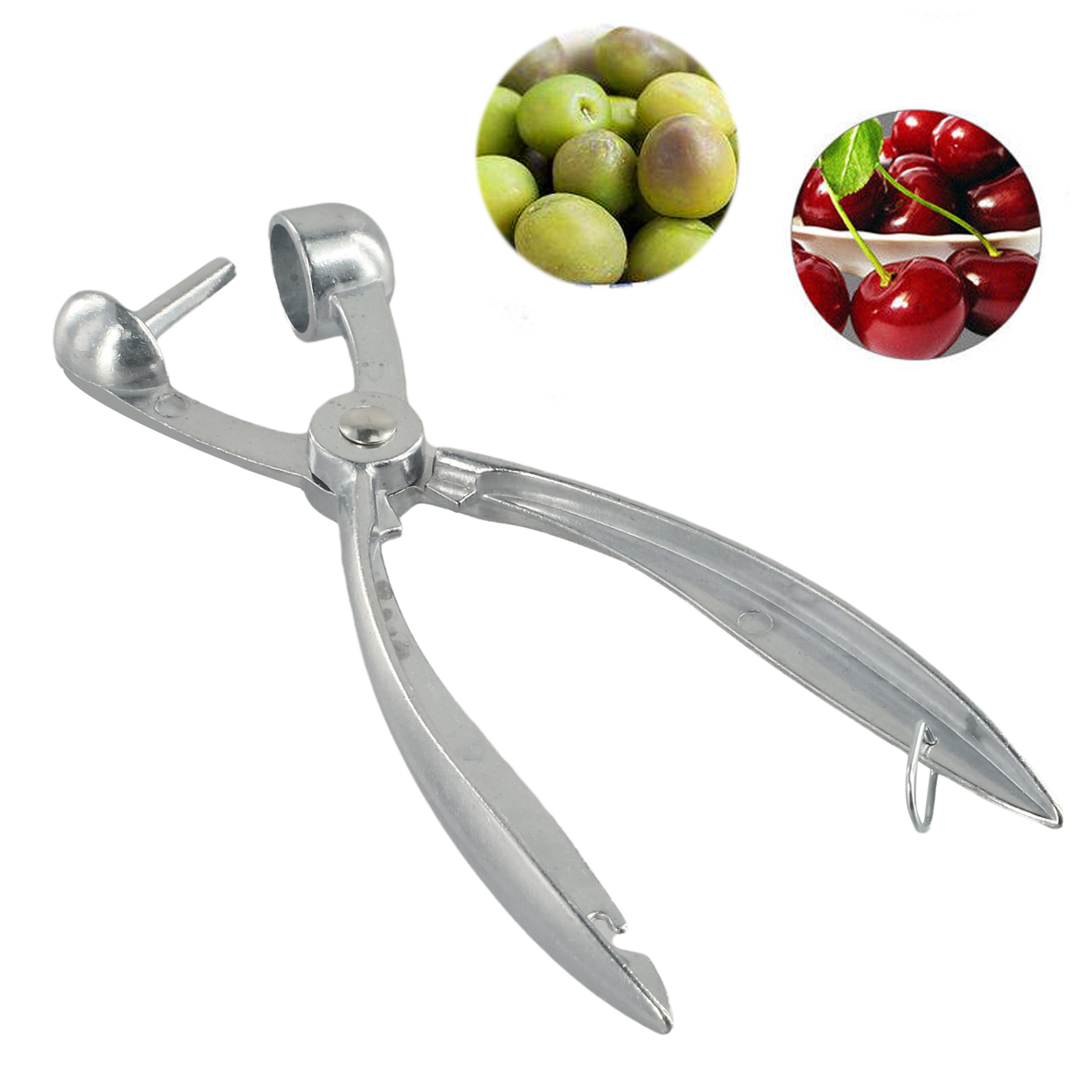 premium cherry pitter aluminum alloy fruit pit remover for cherries & olives