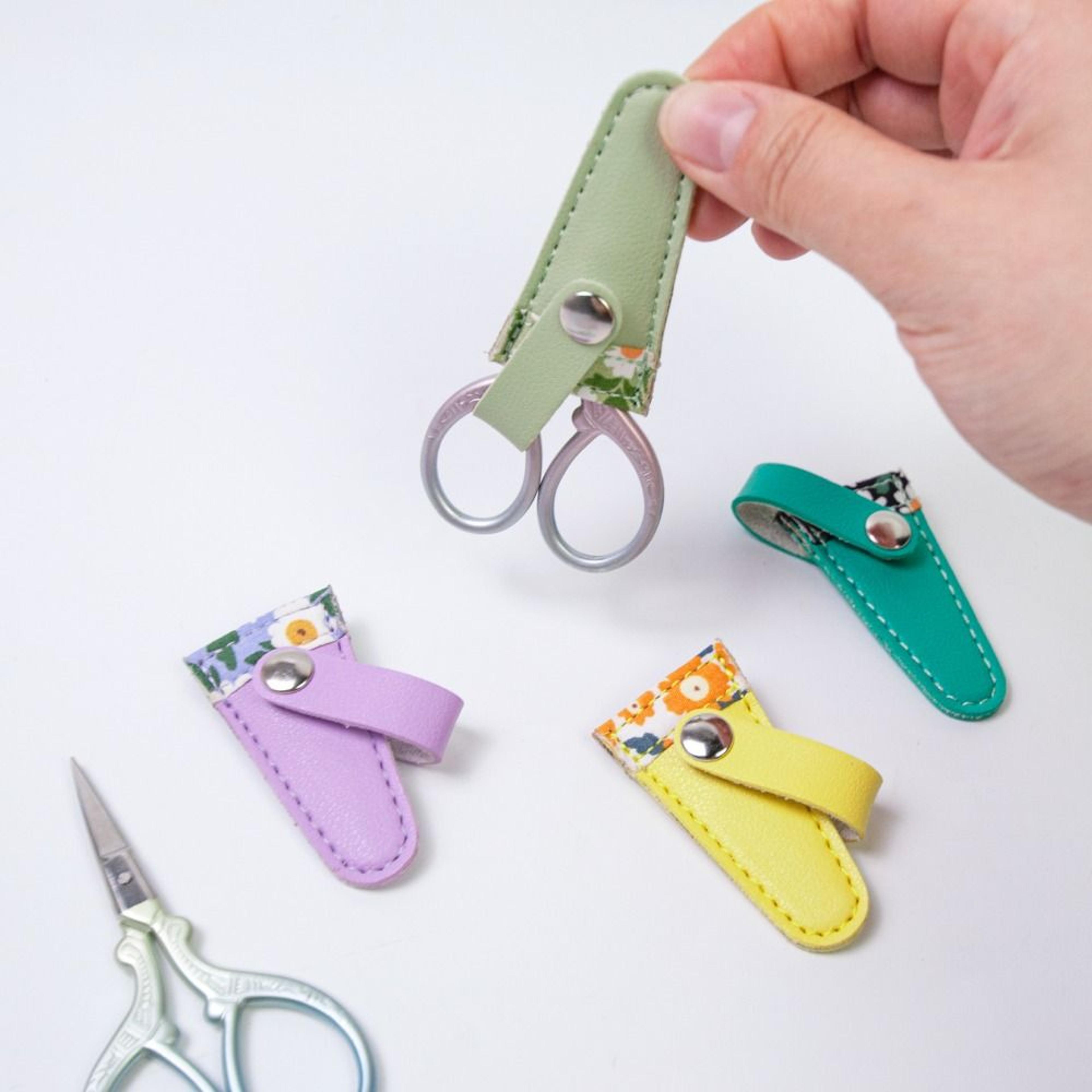 premium leather embroidery scissors sheath, protective cover for dead skin tweezers, sewing scissors, durable household