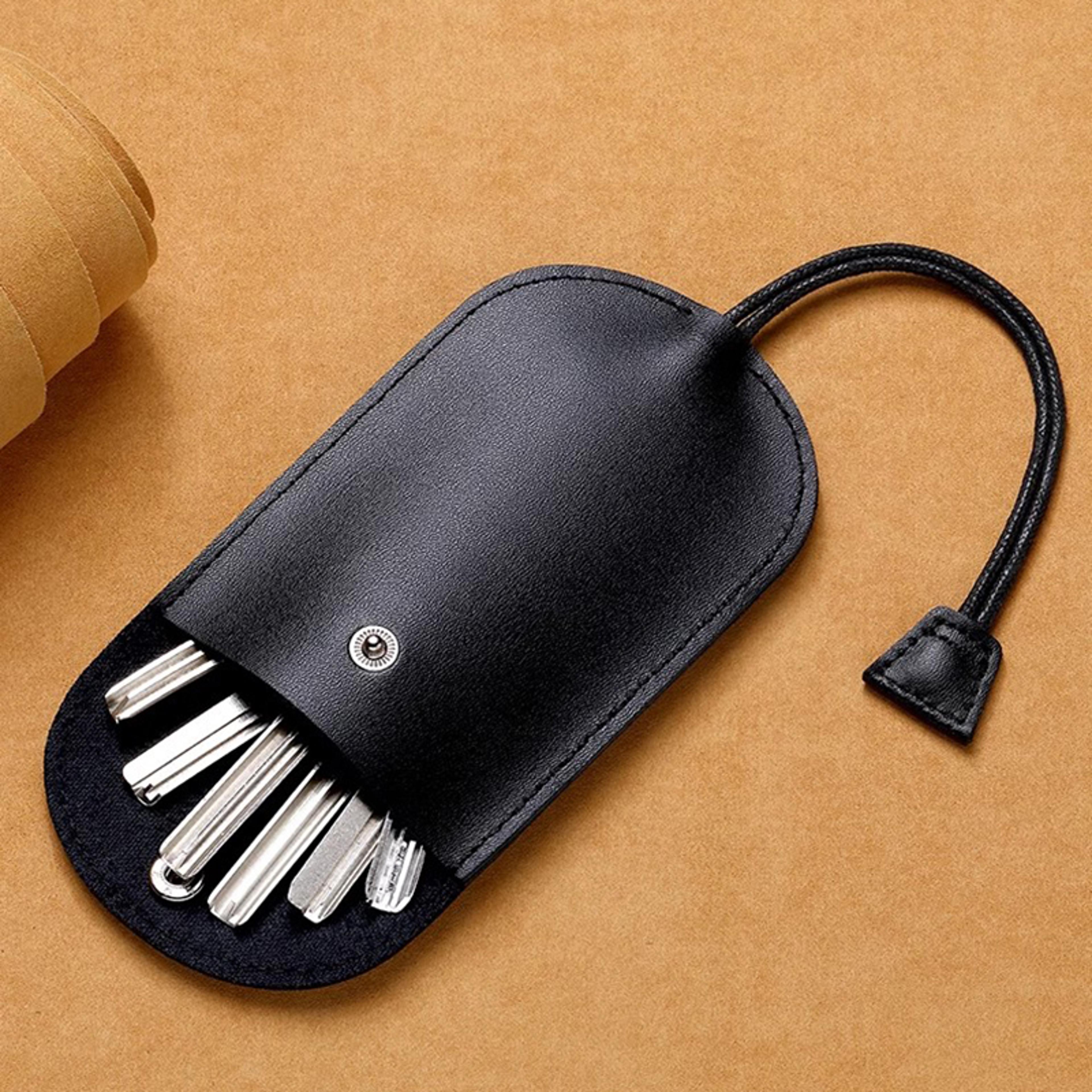 key box cute pull out key wallets case, real leather key holder with pull, type pocket for keys