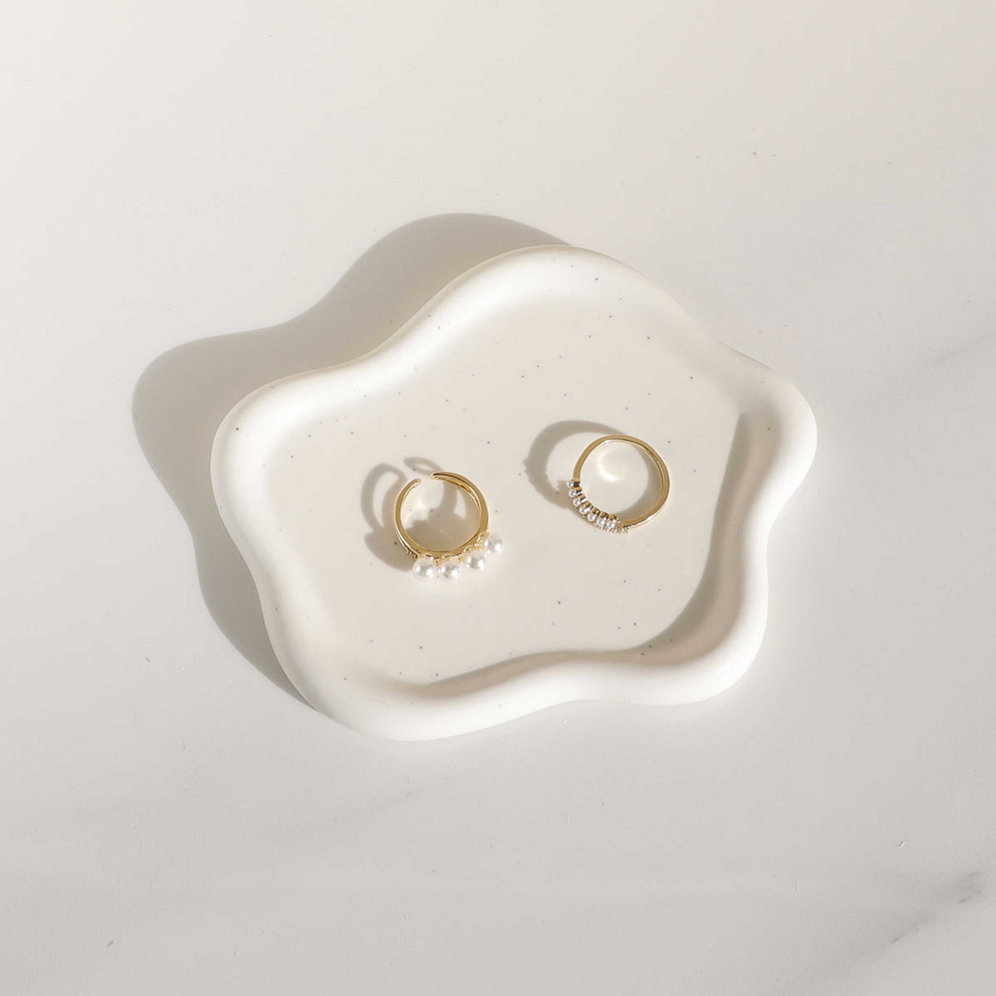 ceramic jewelry dish for women, elegant jewelry tray trinket dish, cloud tray for rings, watches keys, perfect christmas