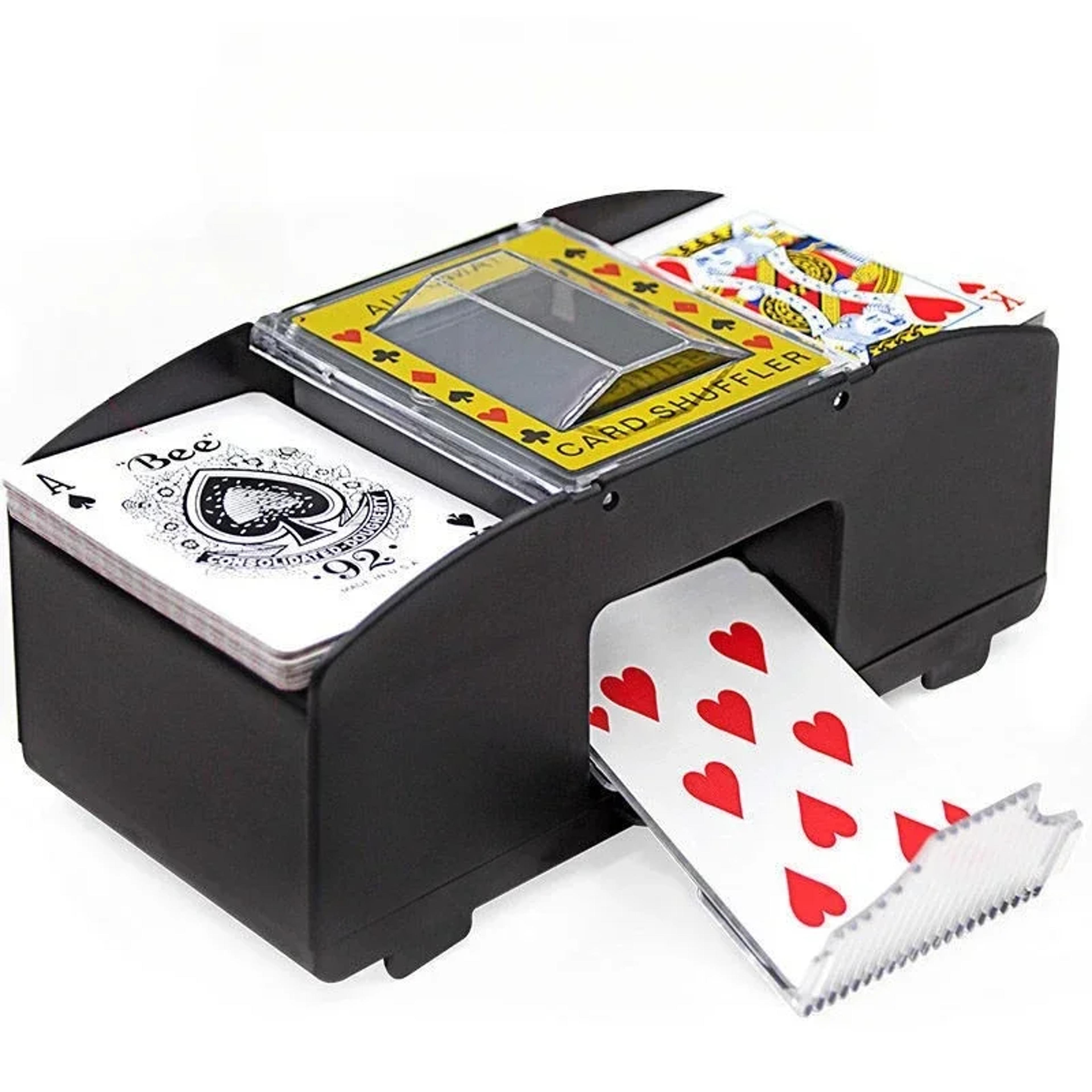automatic playing card shuffler machine, battery-operated poker card sorter, dispenser for home, travel, party games