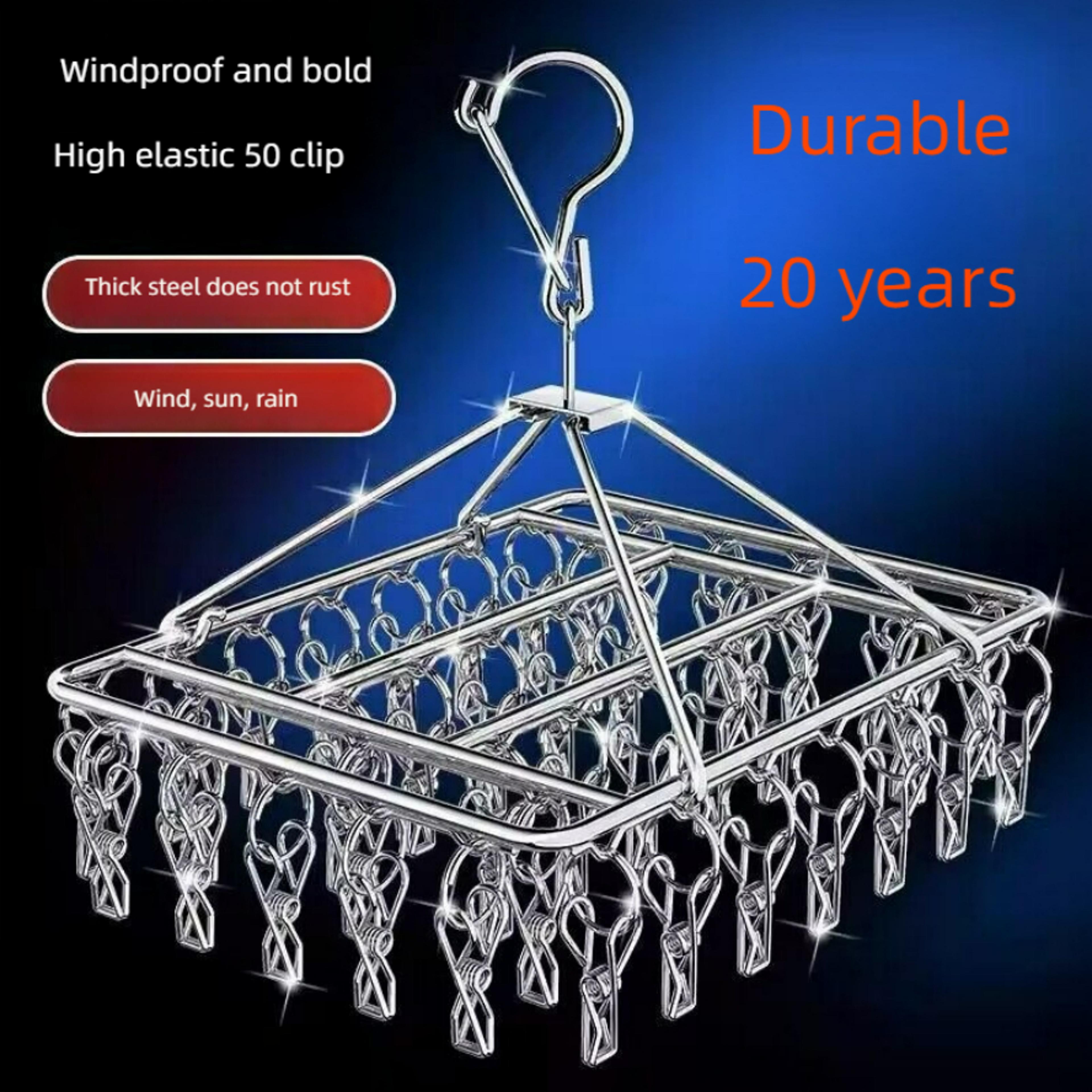 premium stainless steel windproof clips, heavy-duty clothespin for laundry hanger clothesline sock, towel, bra drying