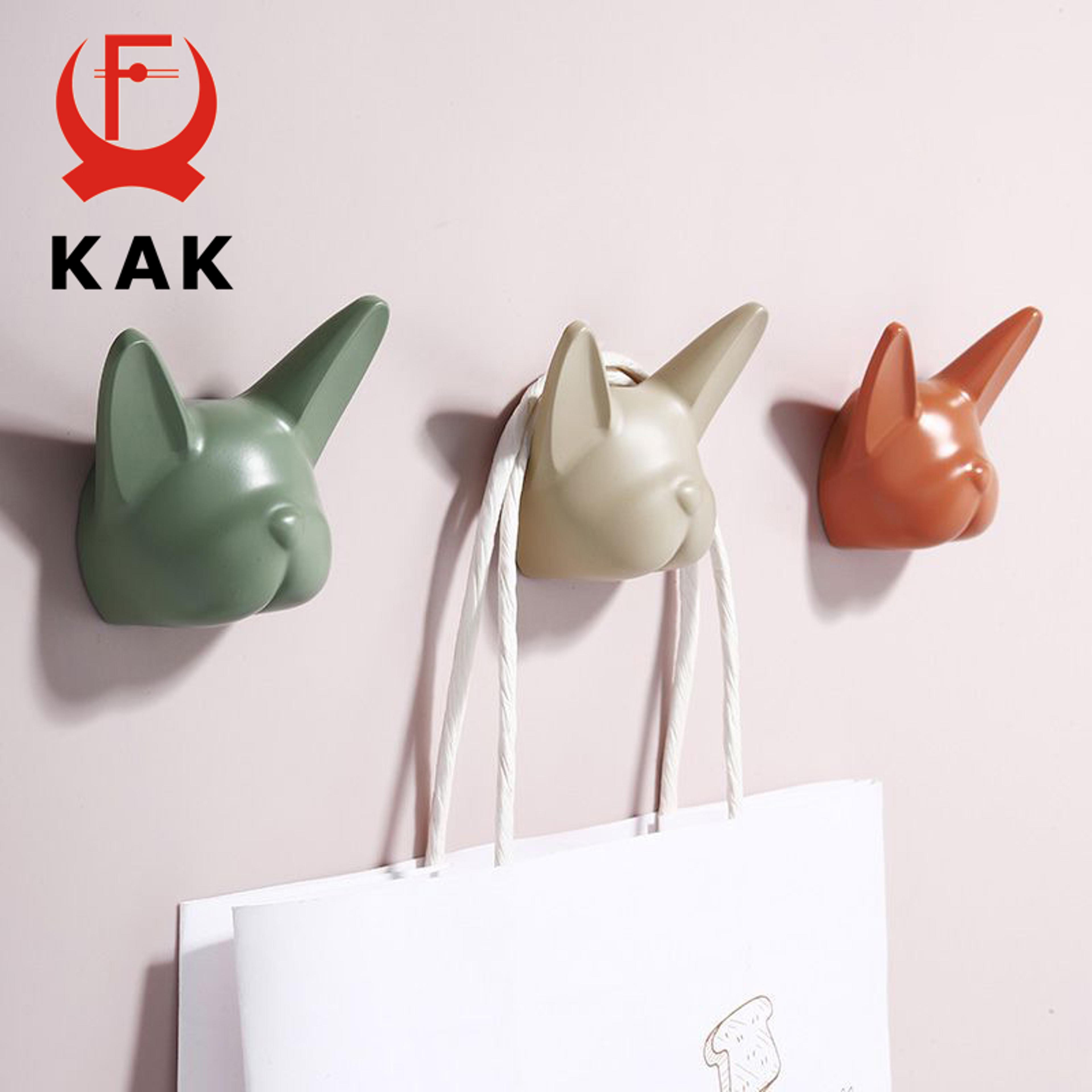 kak bulldog design wall hanging hooks, heavy-duty zinc alloy coat hook, bag & hat rack for home, office decor