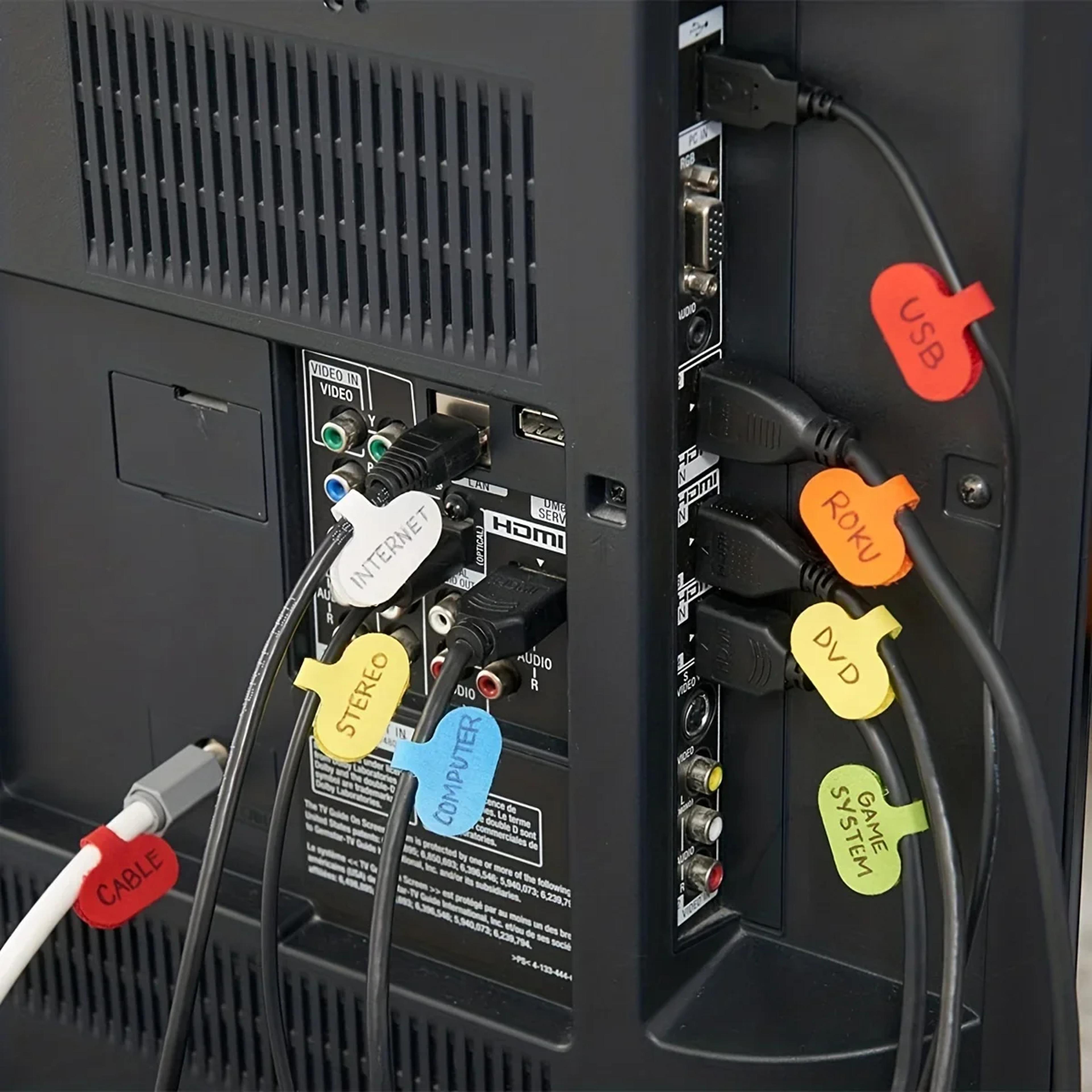 10/20/30/50pcs reusable color cable labels, ties with write-on tags, easy wire identification for organized cables