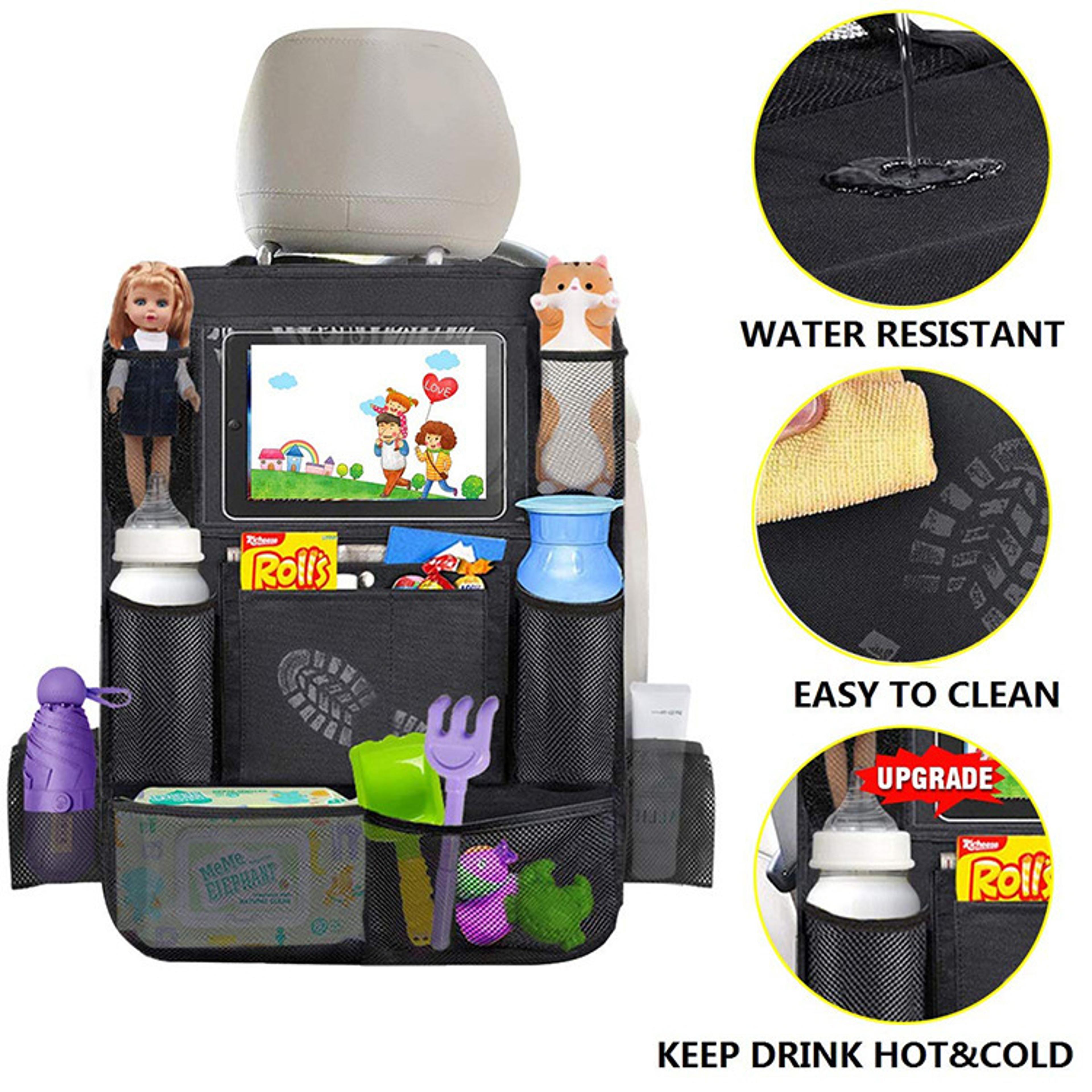 oxford cloth car storage bag, vehicle seat back organizer pouch for car seat storage pocket, accessories