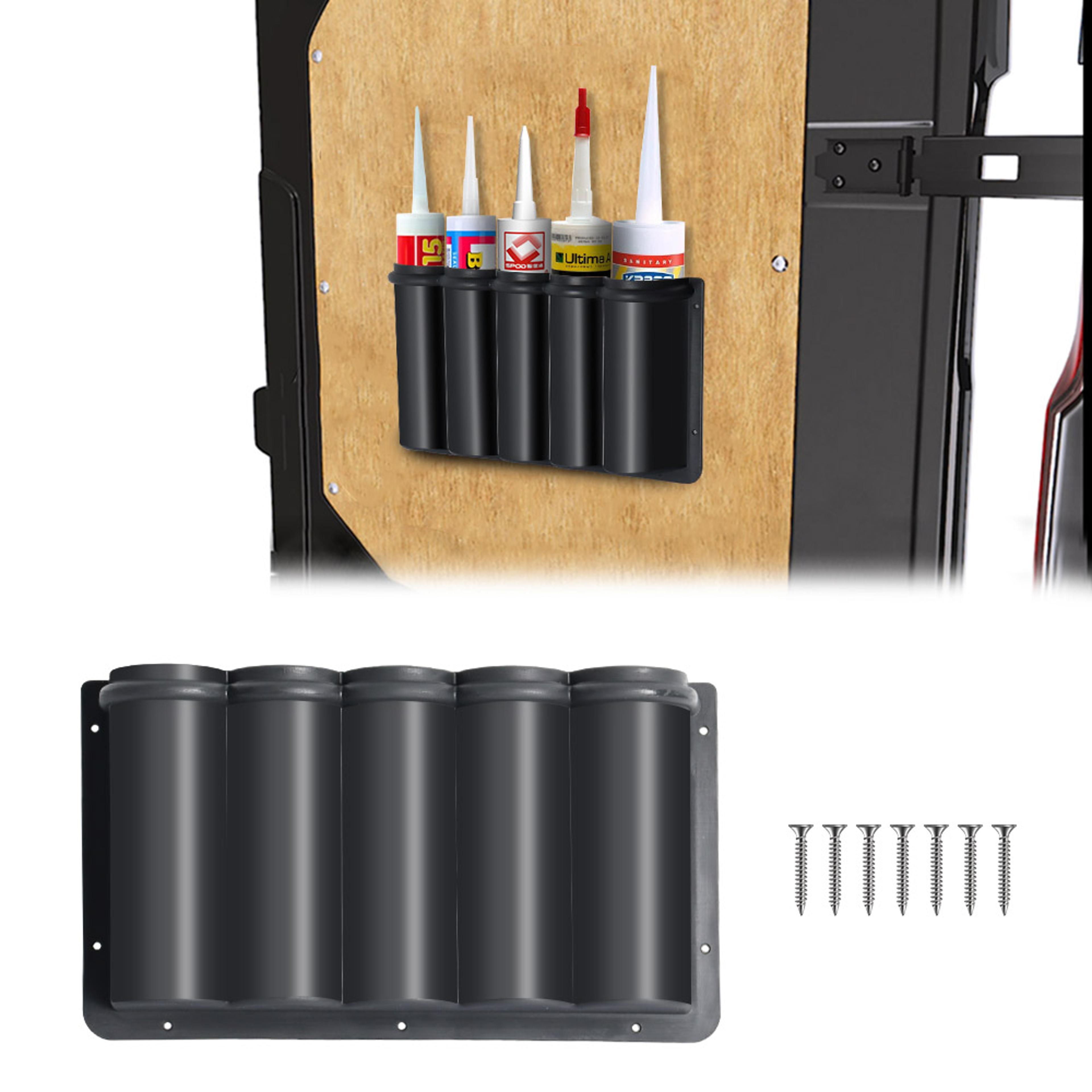 5-tube holder silicone sealant mastic caulk adhesive storage box with screws – van workshop & garage organizer box