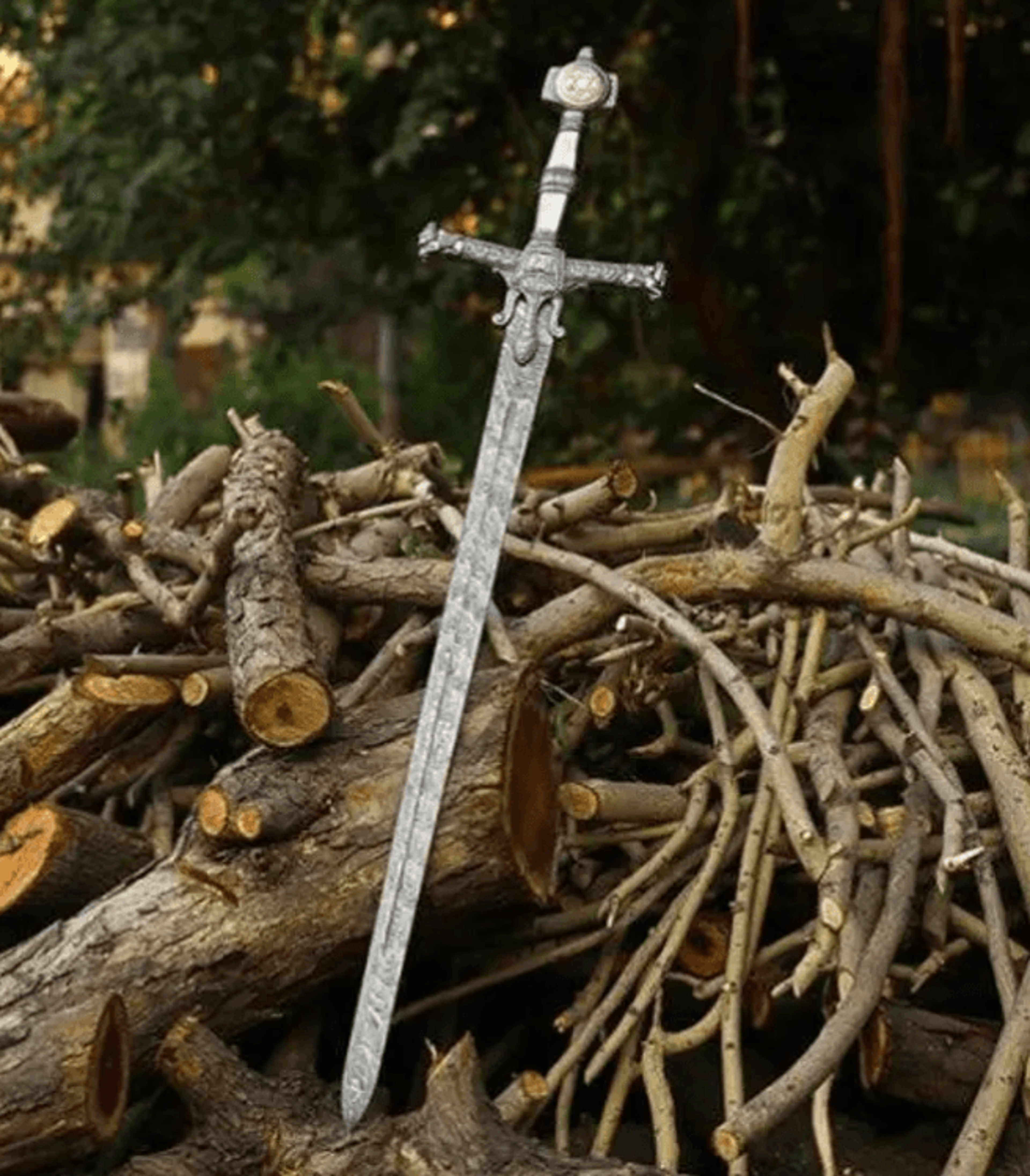 authentic hand-forged damascus viking sword – medieval replica for collectors & gifting
