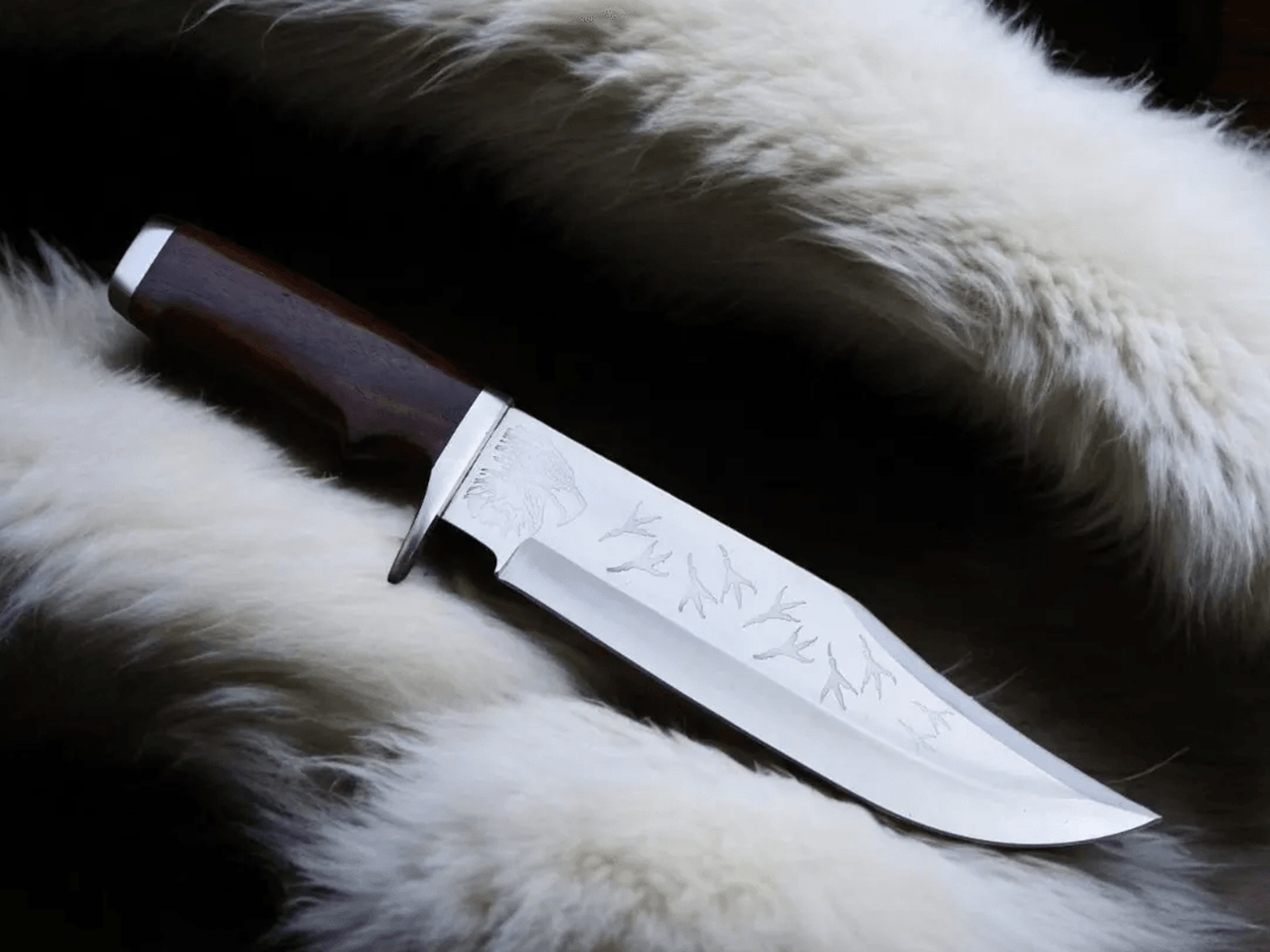 15" full tang hunting knife with leather sheath | d2 steel outdoor survival knife gift for him