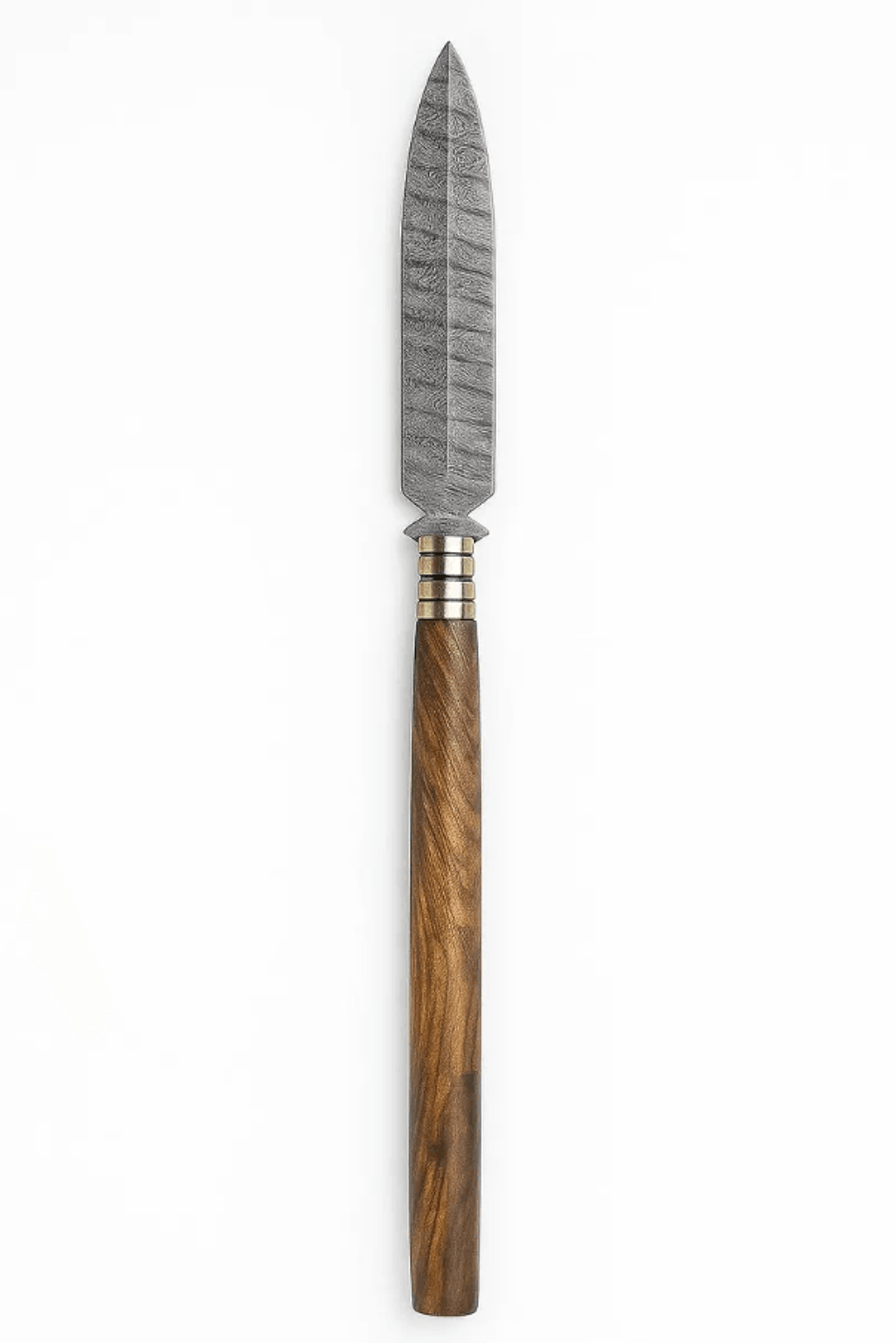handmade damascus steel spear – 30 inch viking-inspired collectible with wooden handle