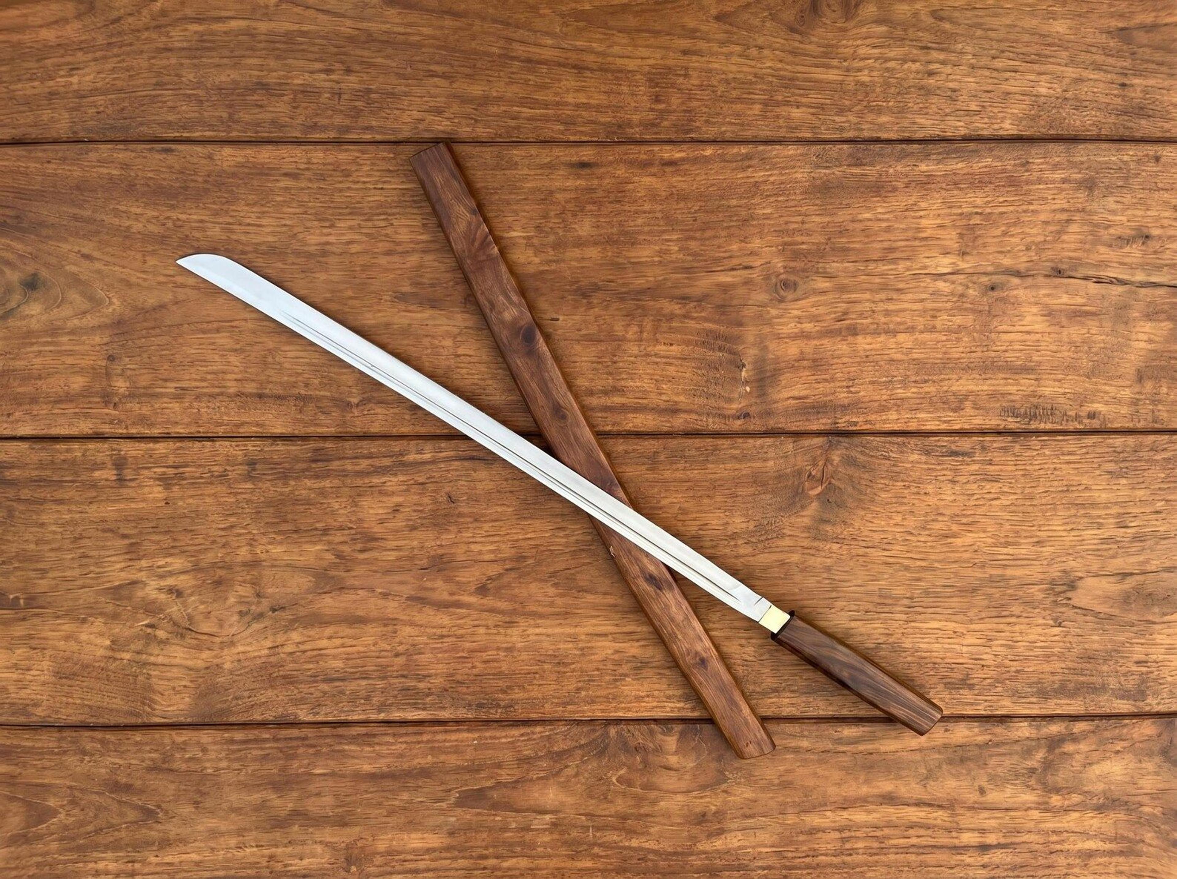 handmade chinese dao sword | 40 inch stainless steel kung fu saber with wooden scabbard | traditional martial arts displ