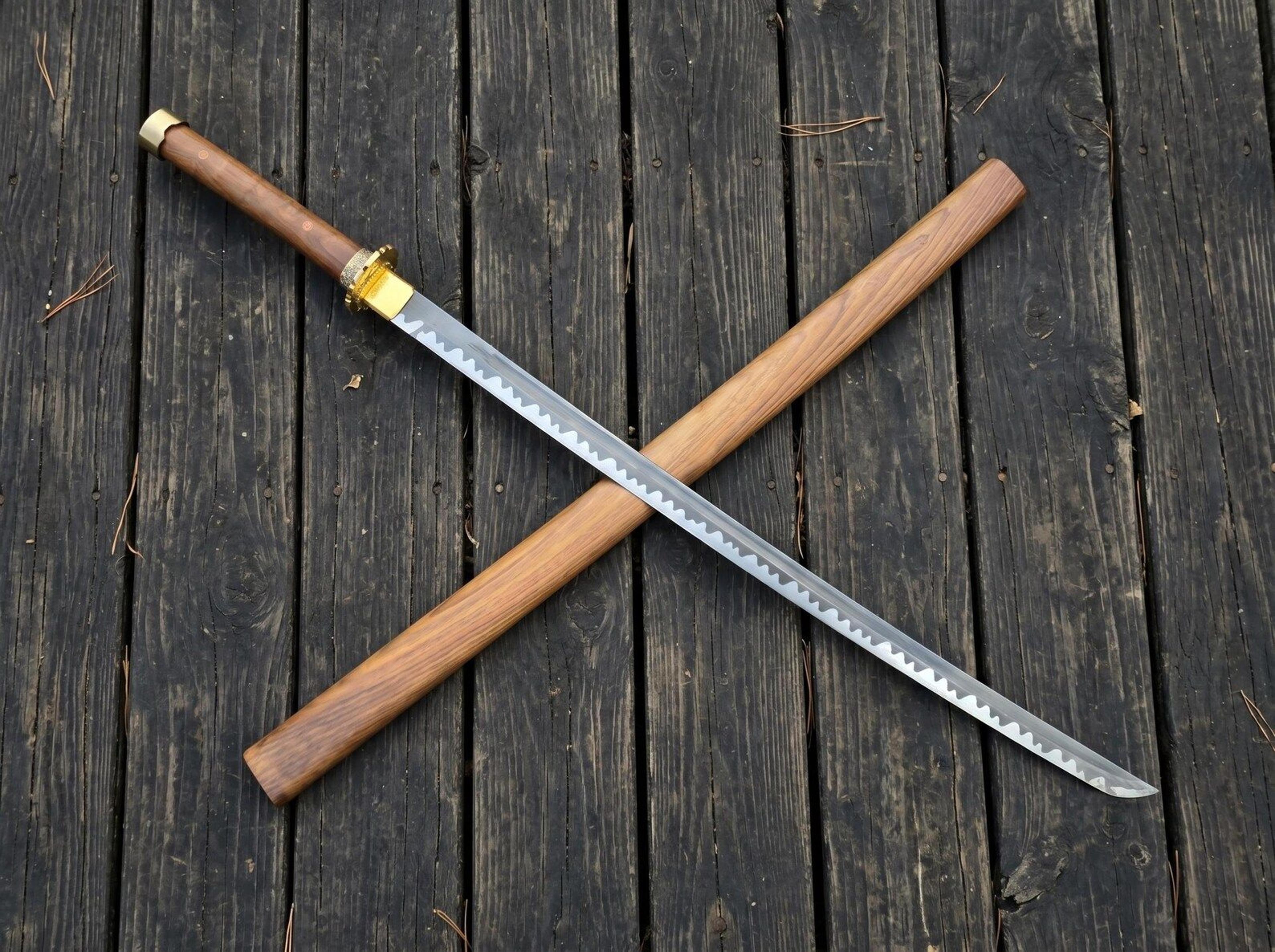 handmade samurai katana sword | 40 inch stainless steel japanese sword with wooden saya & hardwood handle | collector gi
