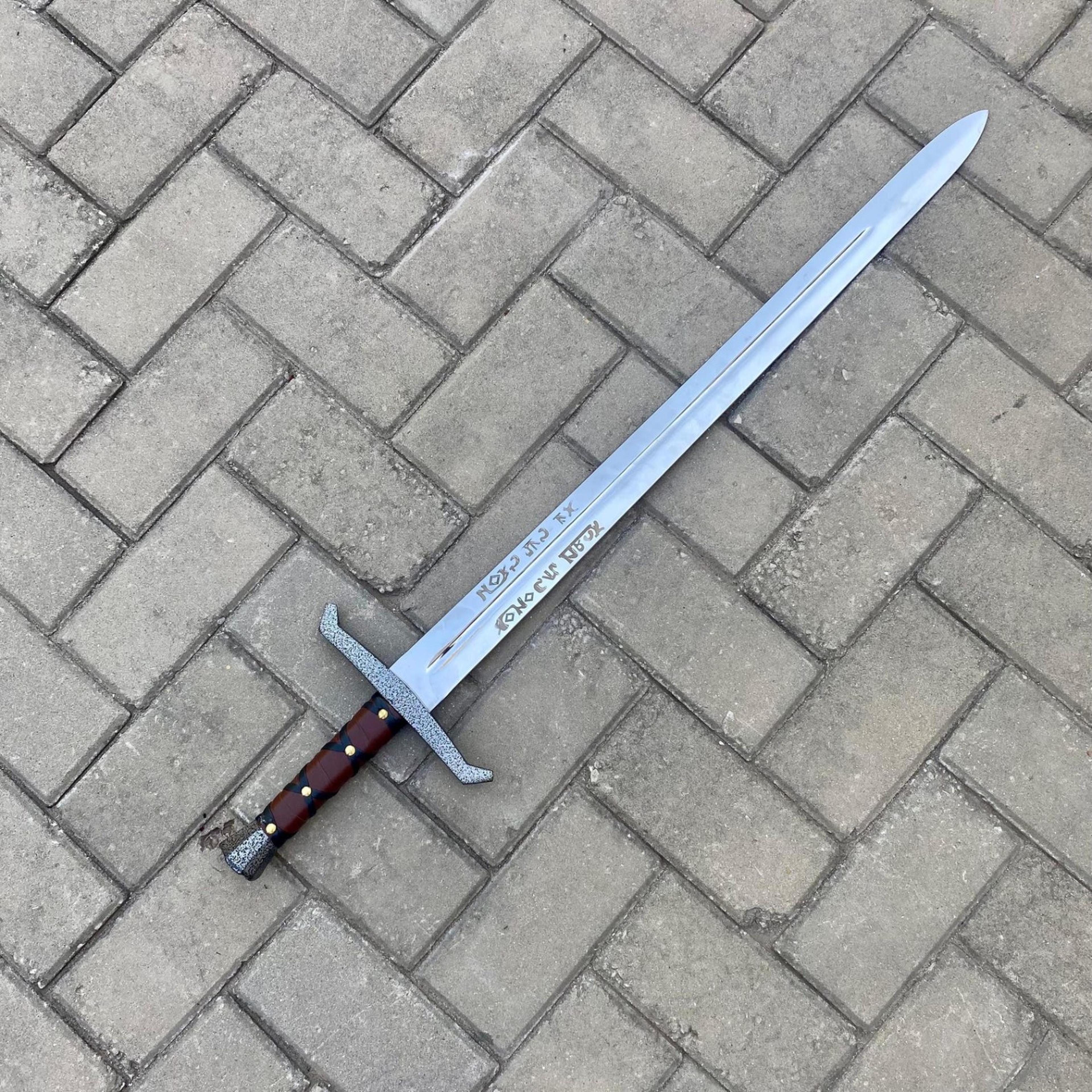 hand forged runic longsword – handmade norse warrior sword, custom medieval gift, made to order collector blade