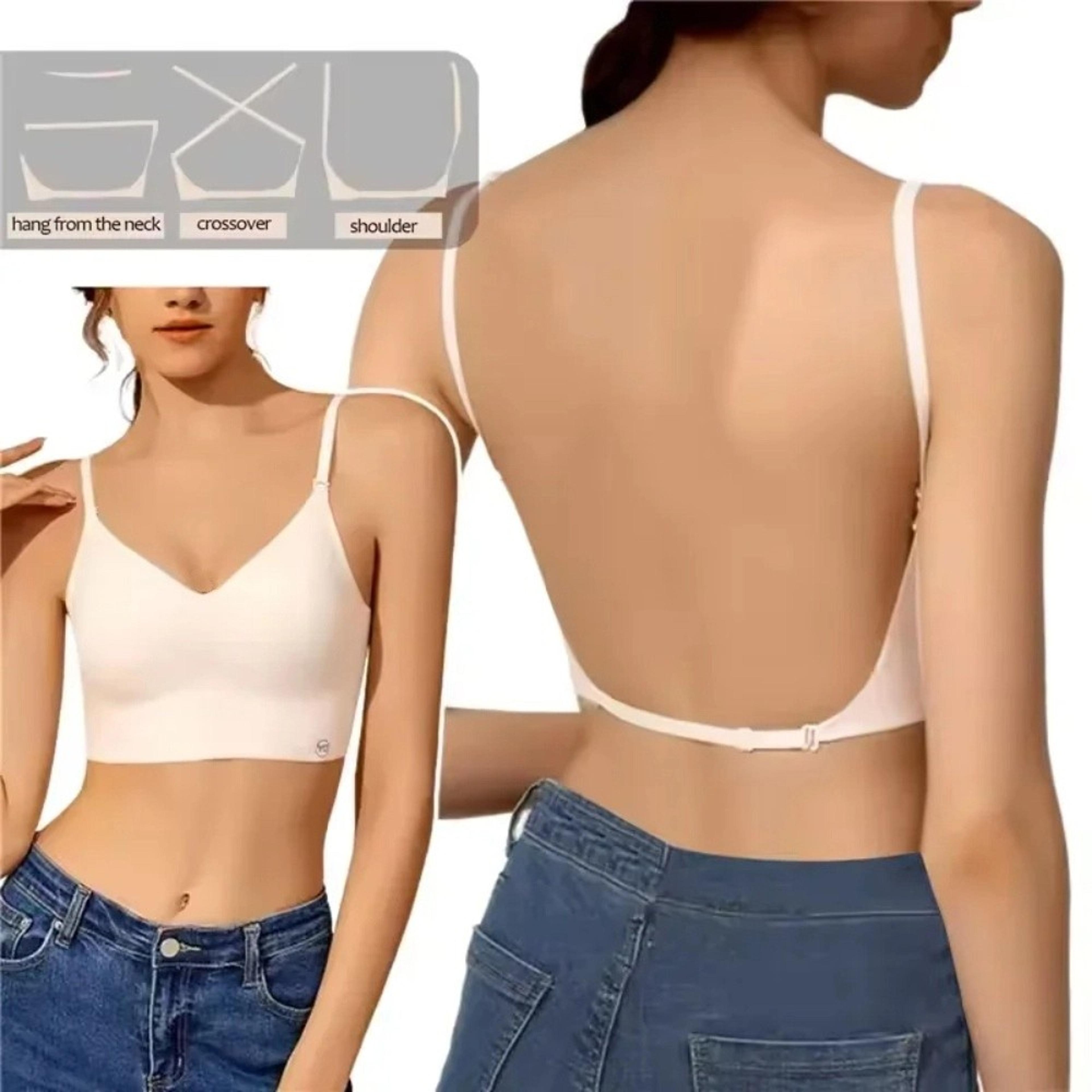 invisible u plunge backless bra for deep neck dresses wireless seamless support