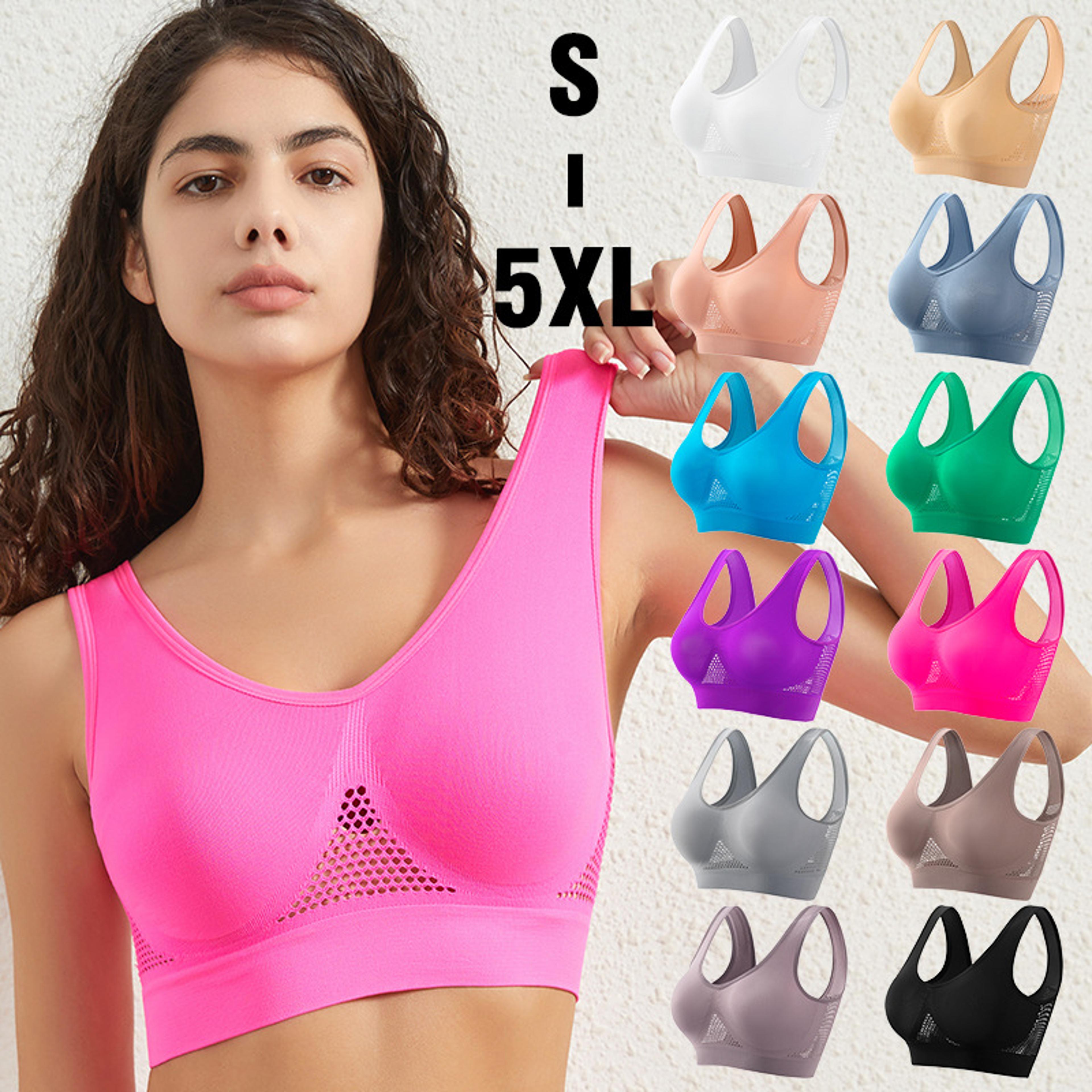 plus size breathable mesh sports bra – seamless wireless crop top