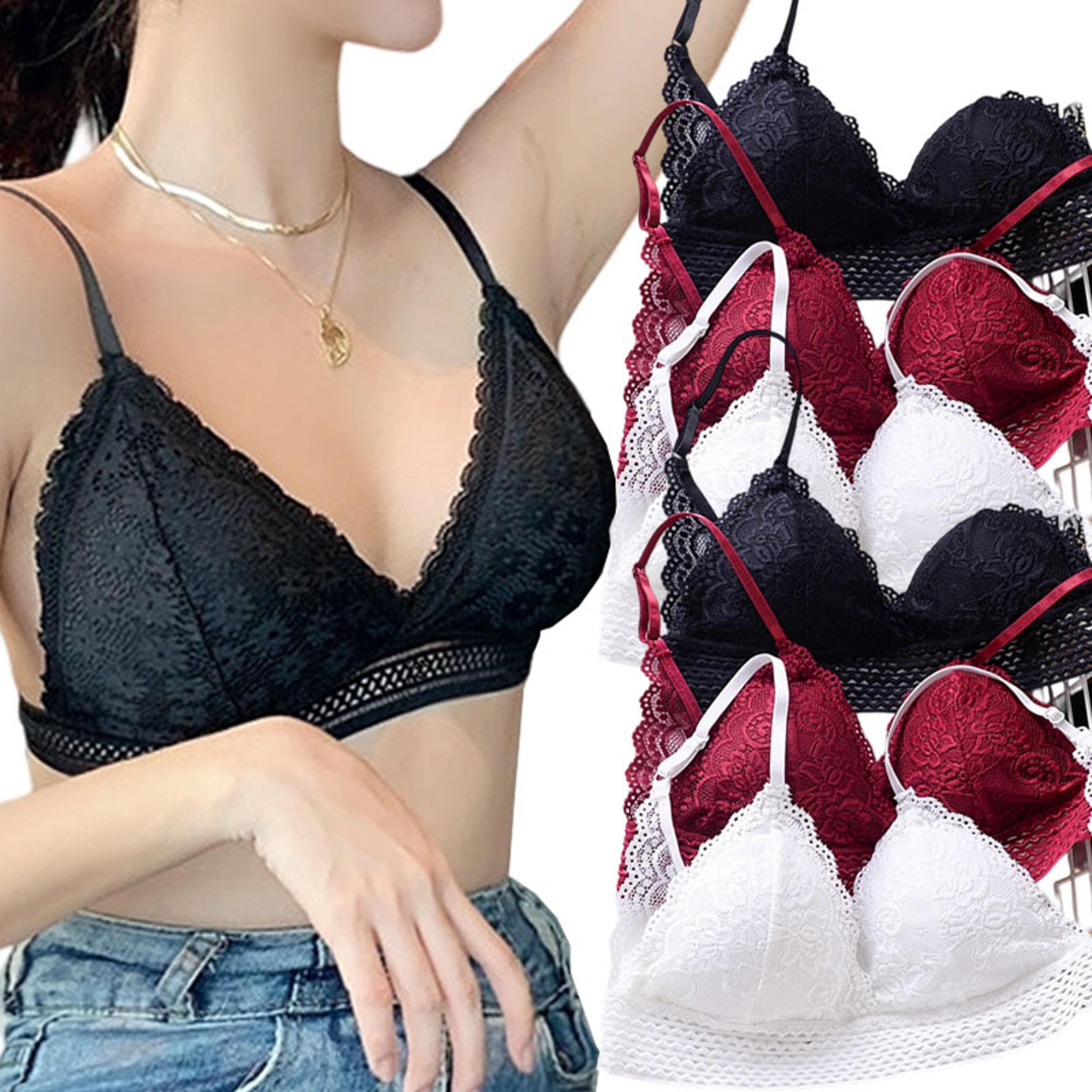 elegant floral lace bralette push up bra – sexy deep v womens lingerie