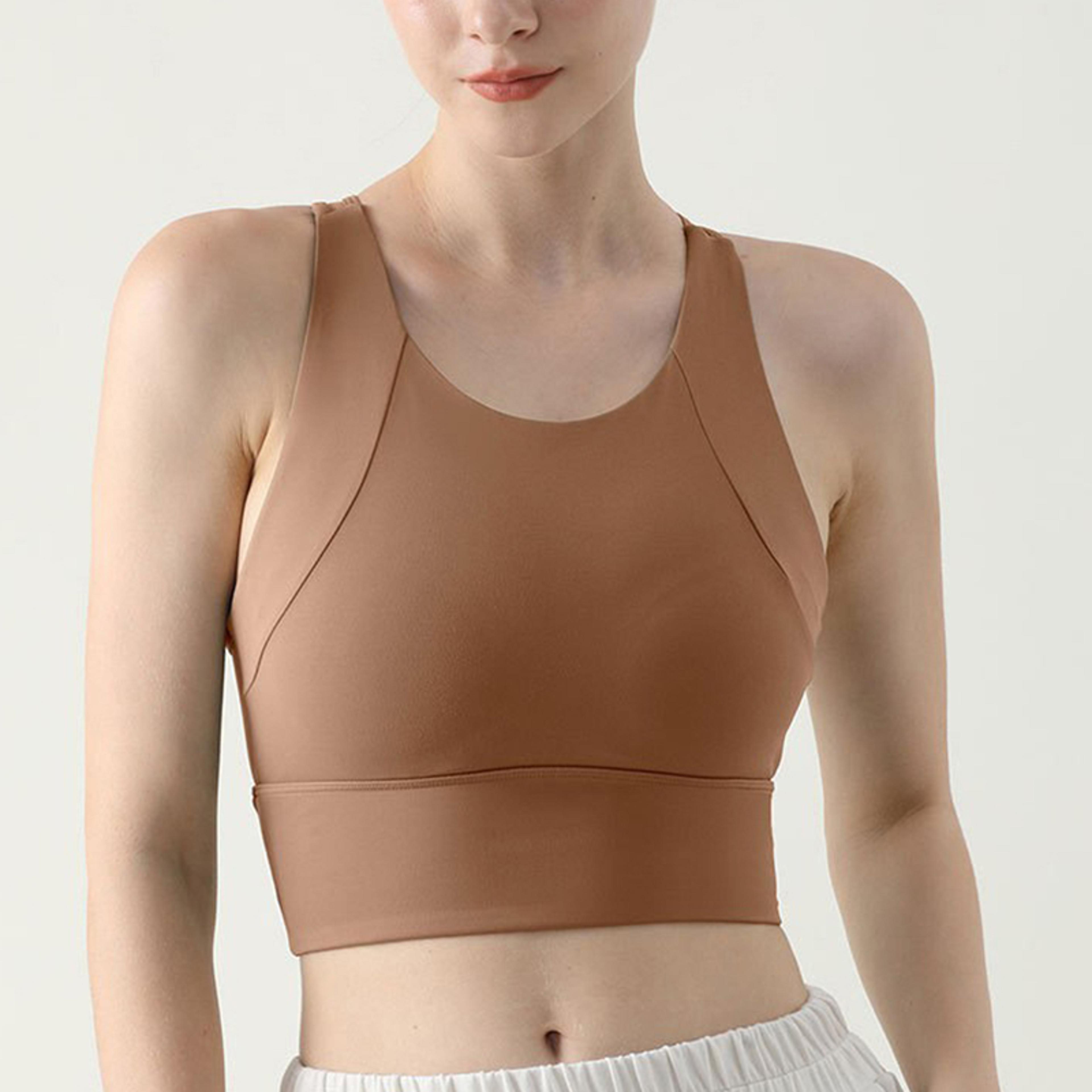 high-impact women's yoga bra with push-up support – breathable fitness sports vest
