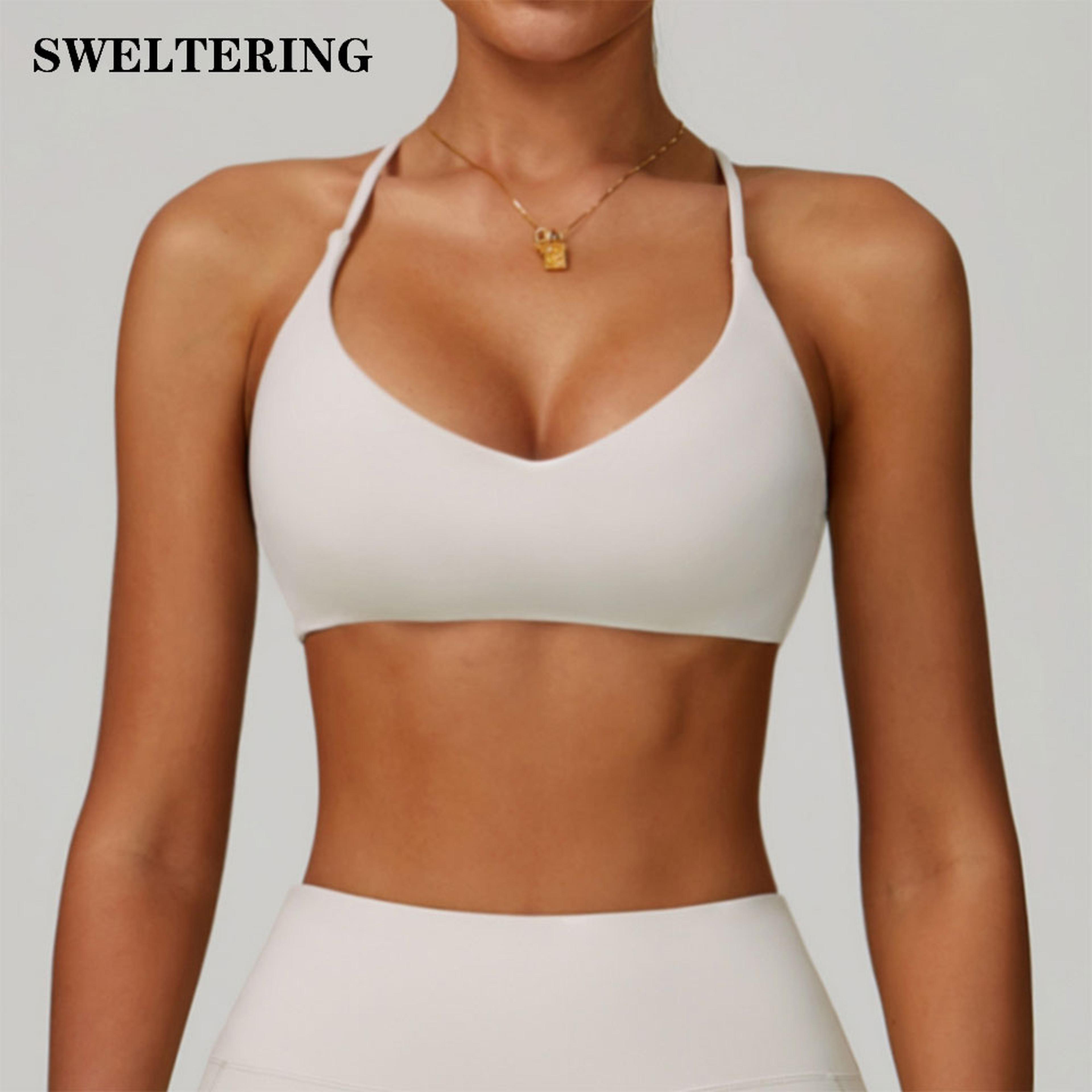 flexlift cross back sports bra for women | shockproof yoga bra workout crop top
