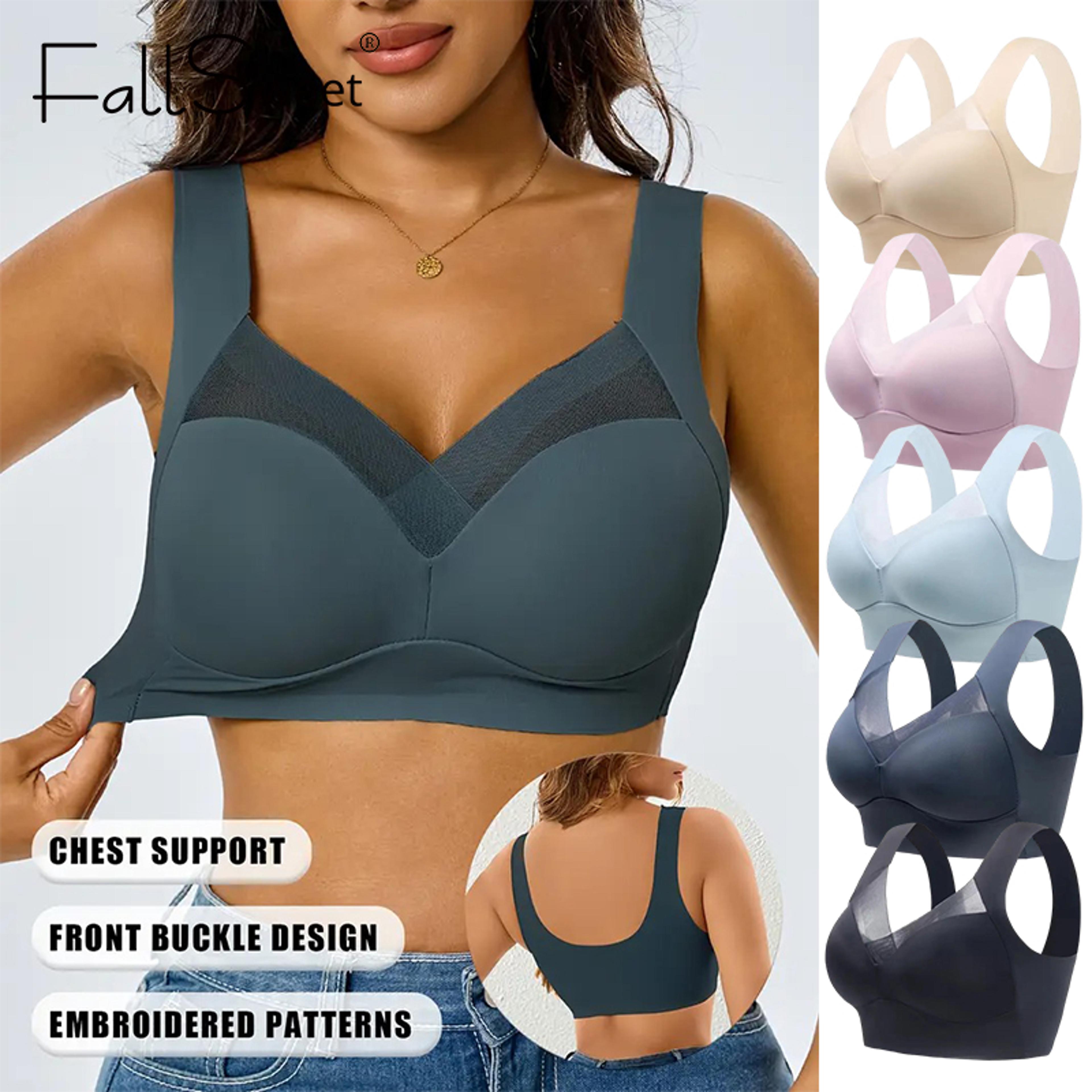 fallsweet seamless wireless push up bra for plus size women – breathable lace comfort bralette