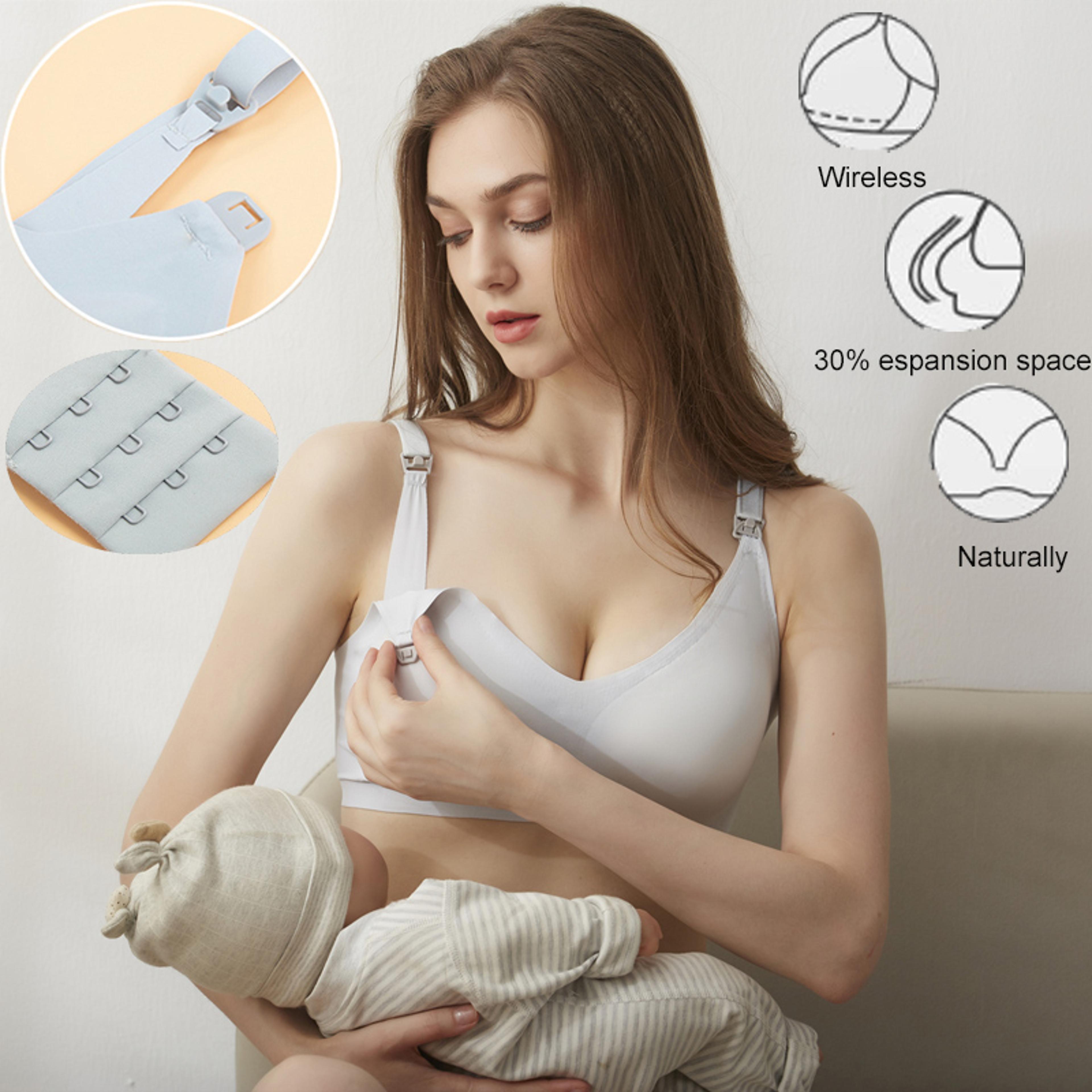 plus size seamless maternity nursing bra with removable pads & easy feeding