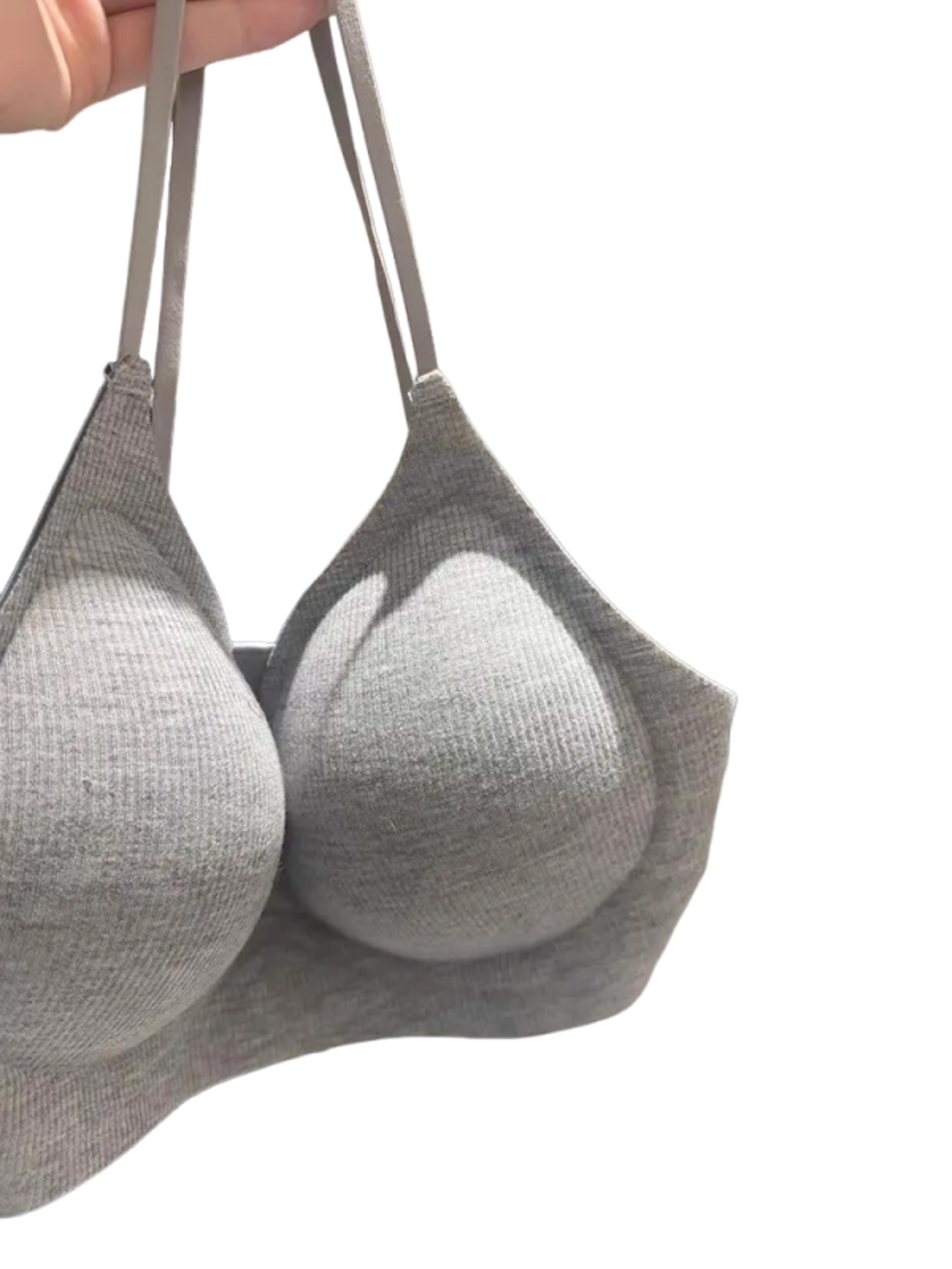 comfortfit wireless v neck no steel ring bra with gather design