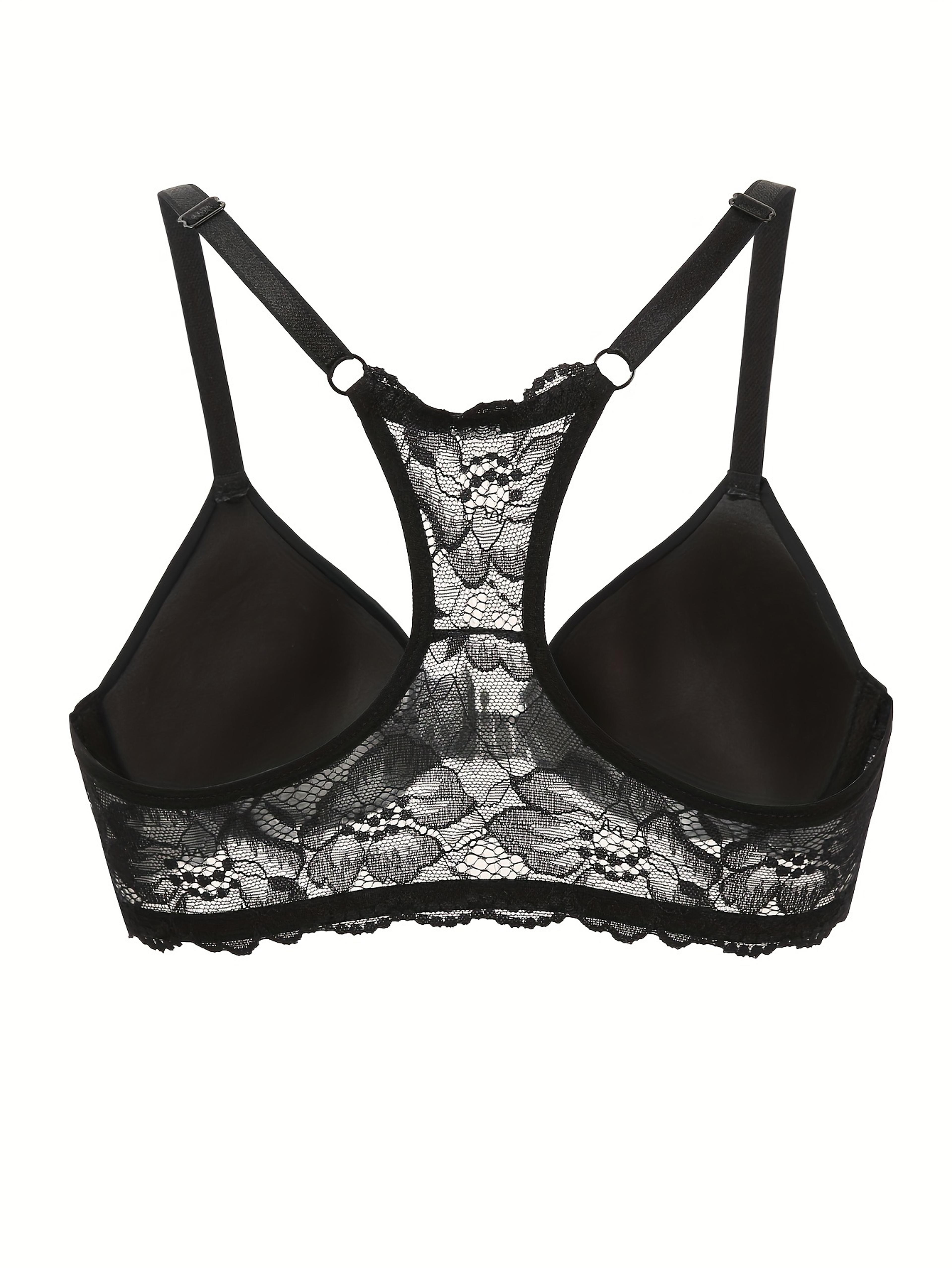 comfortfit deep v push up lace front closure bra for women