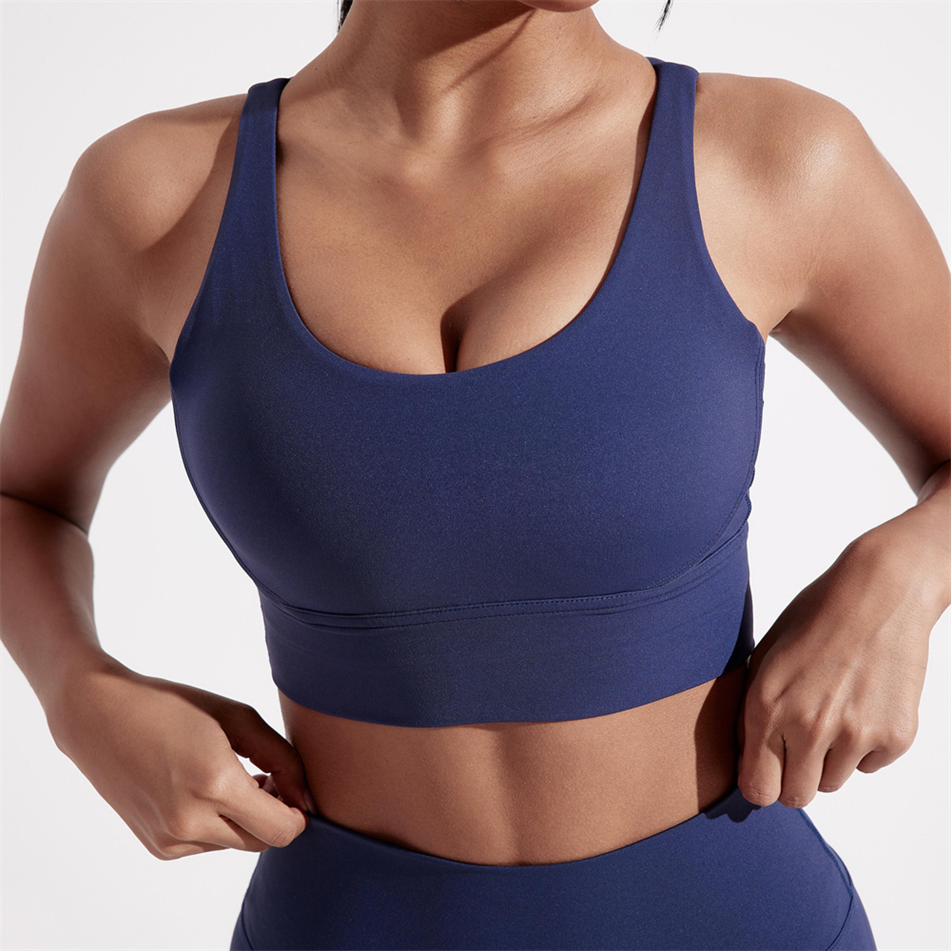 womens padded cross back sports bra – comfortable support fit for yoga, gym & active training