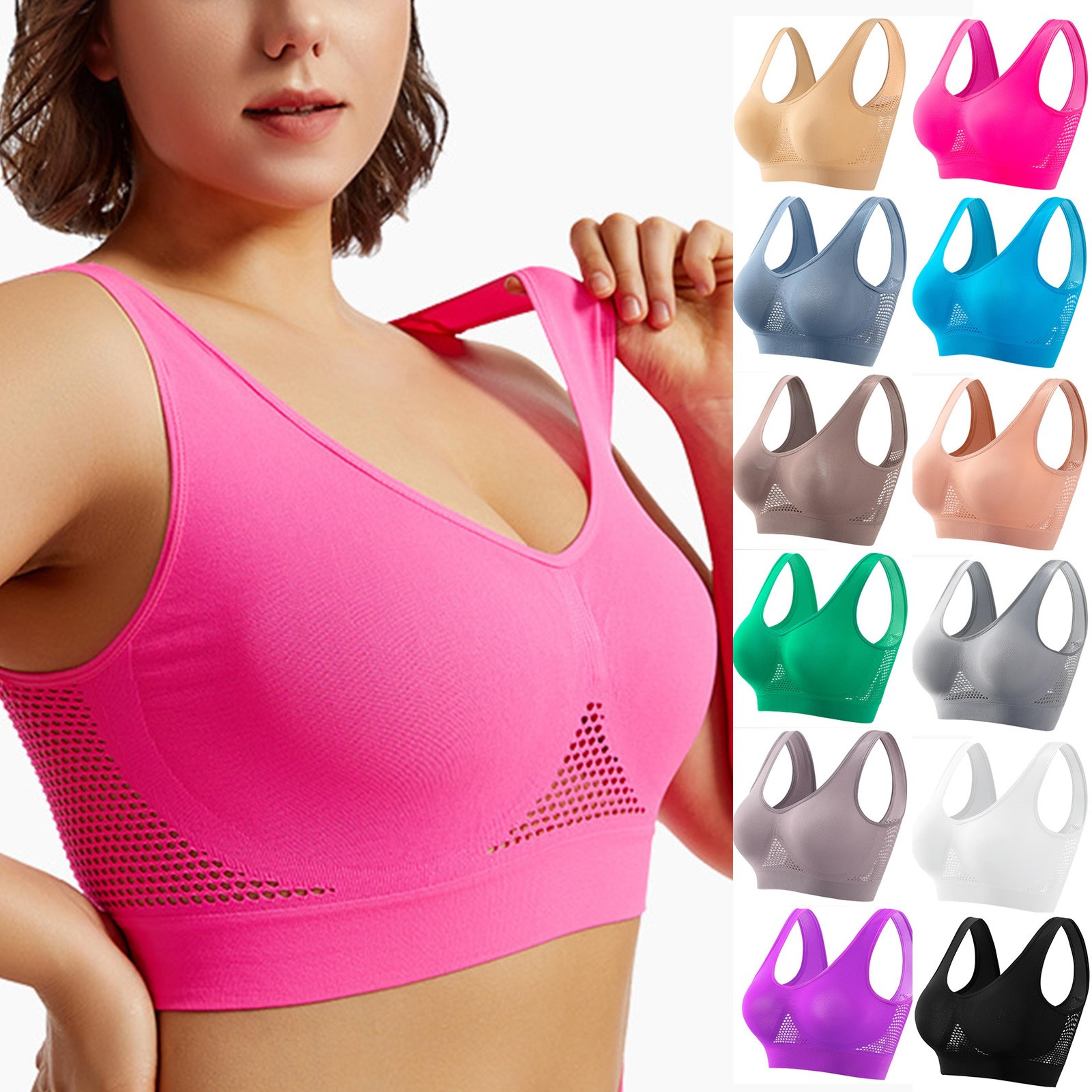 womens seamless sports wireless push up bra crop top for everyday comfort
