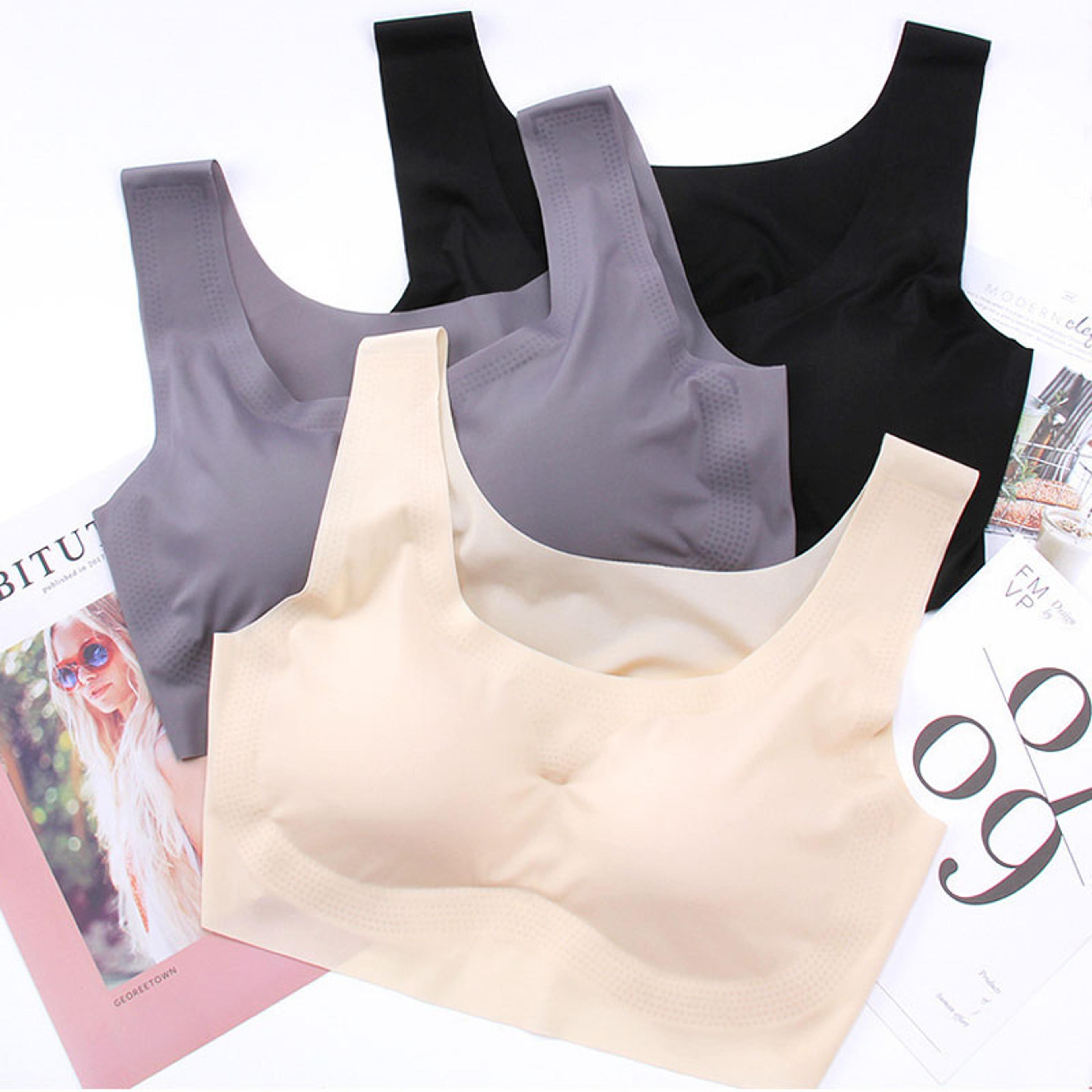 womens ice silk seamless gym & yoga sports bra crop top