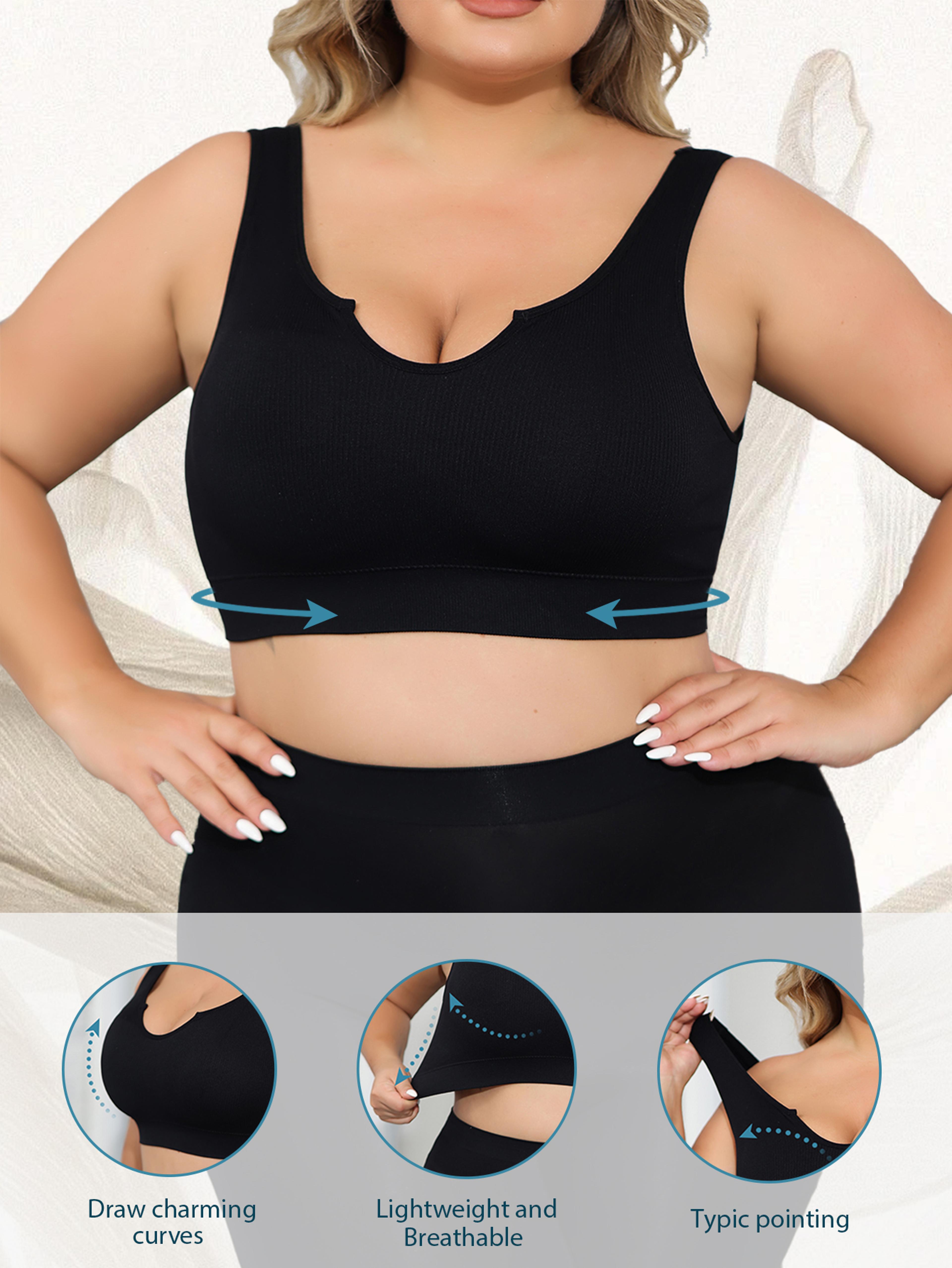 comfort curve plus size full coverage wire free bra supportive & comfortable bra for side support, no underwire