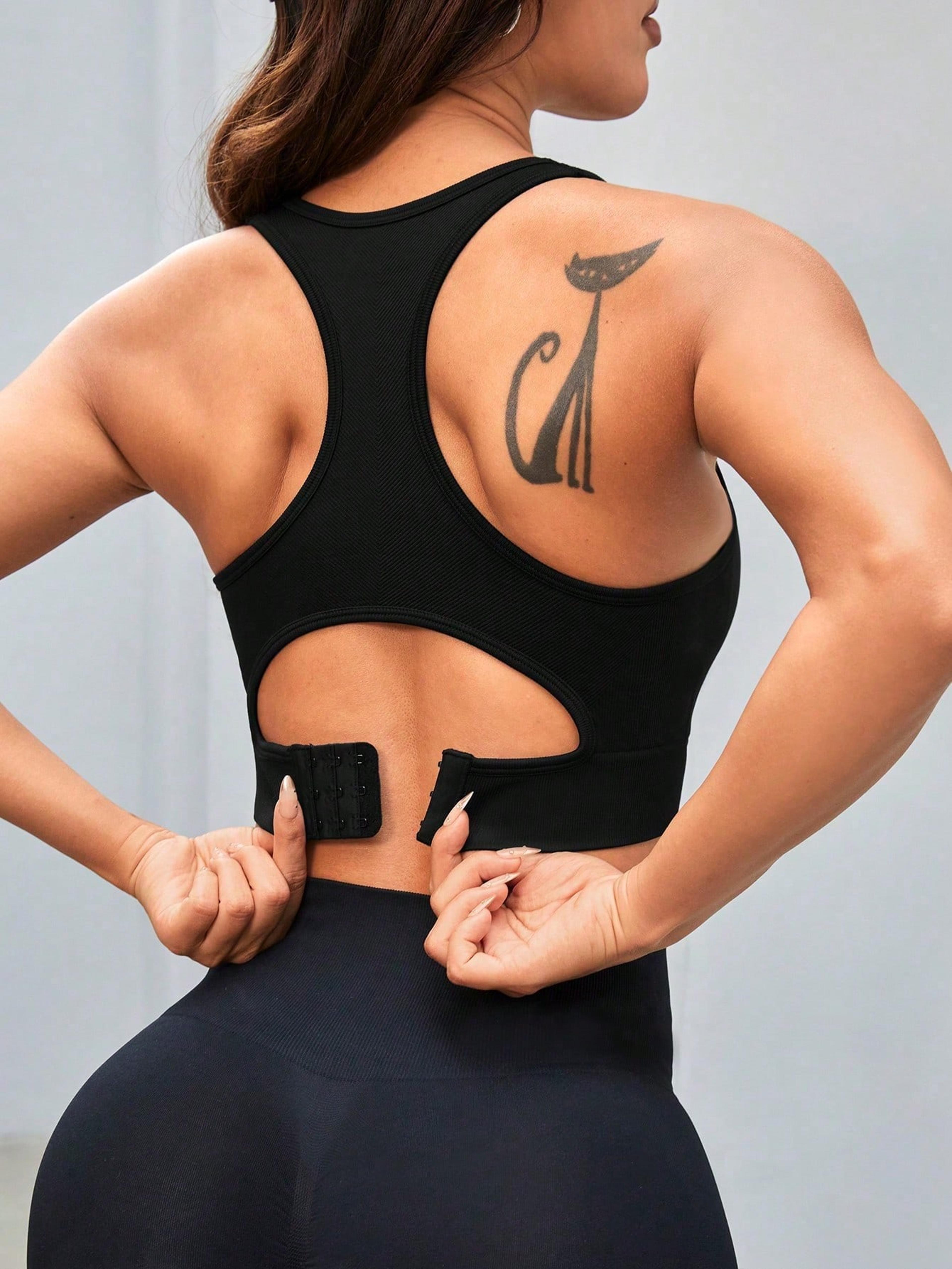 premium womens longline racerback padded workout sports bra tank top