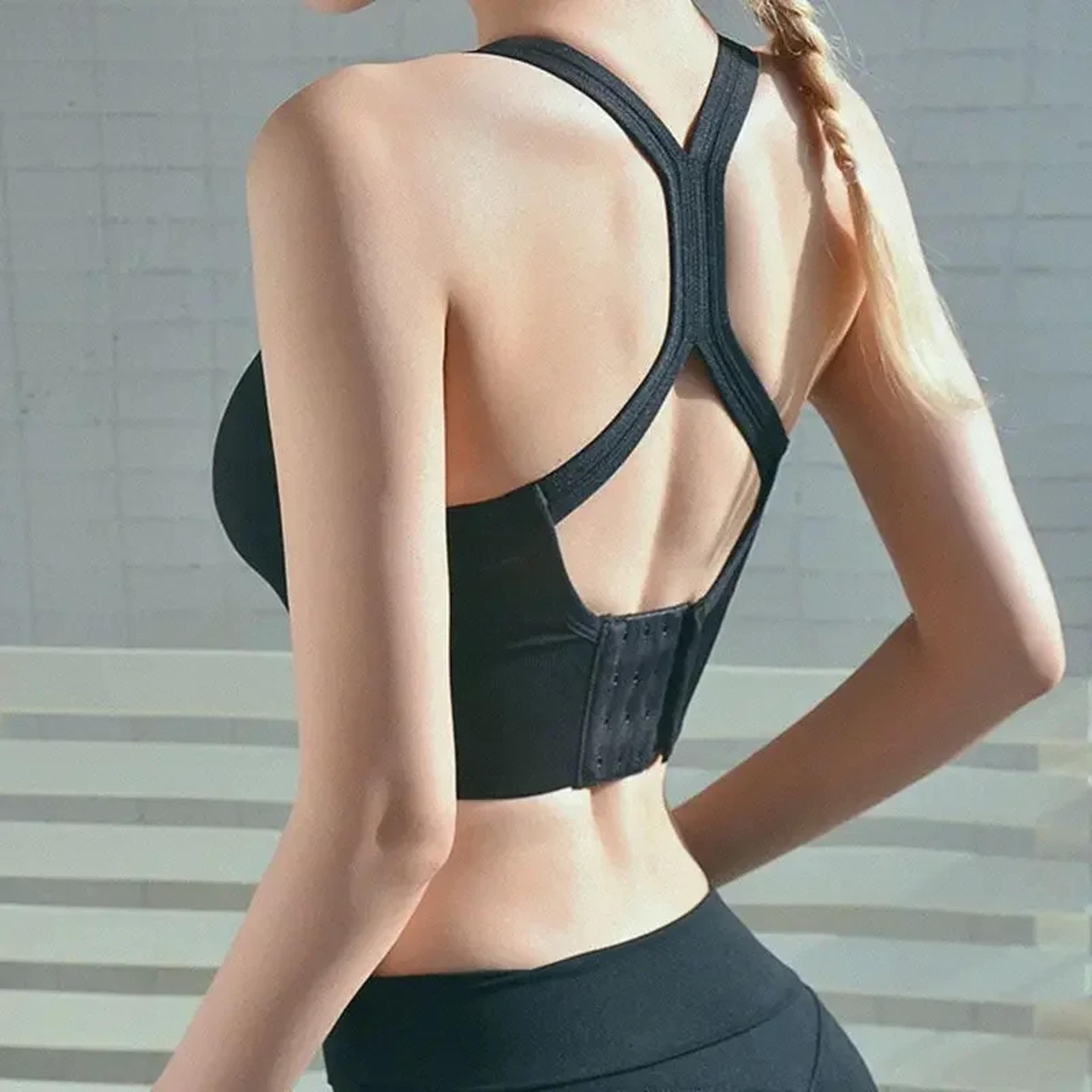comfortfit wireless sports bra – seamless shock absorbing u neck comfort (women)