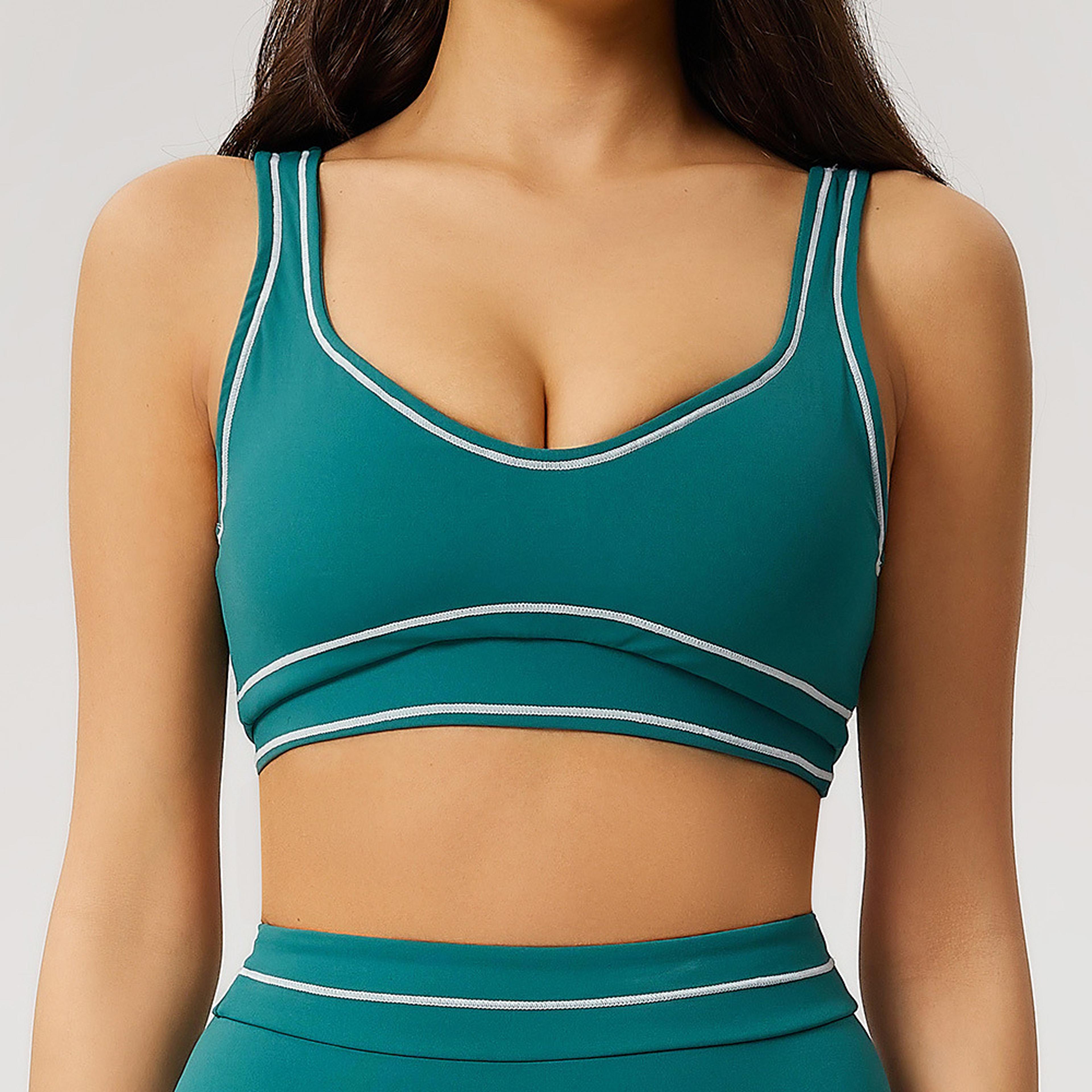 premium halter sports bra for women – push up support yoga & gym activewear