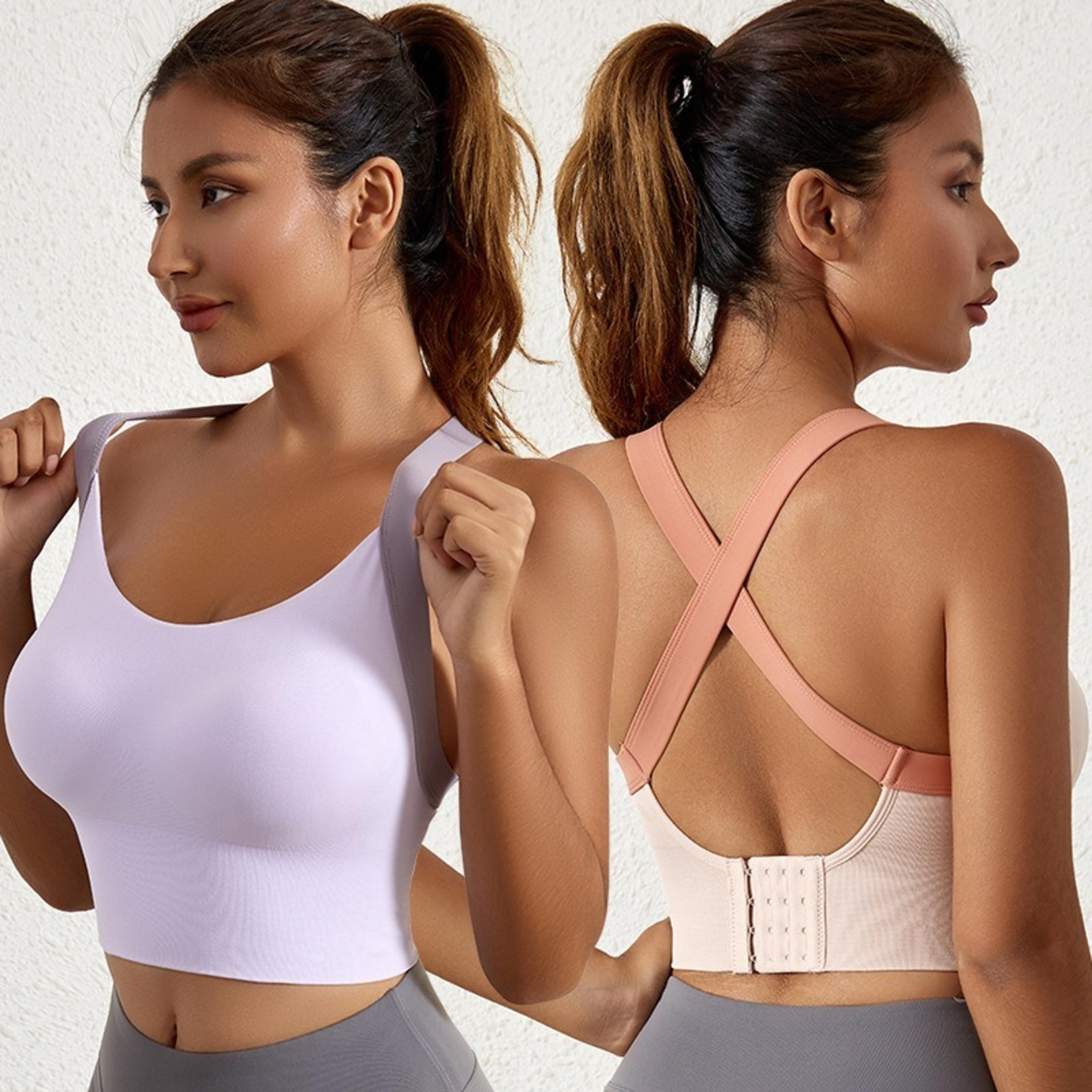 elevatefit womens front closure high support sports bra with posture correction