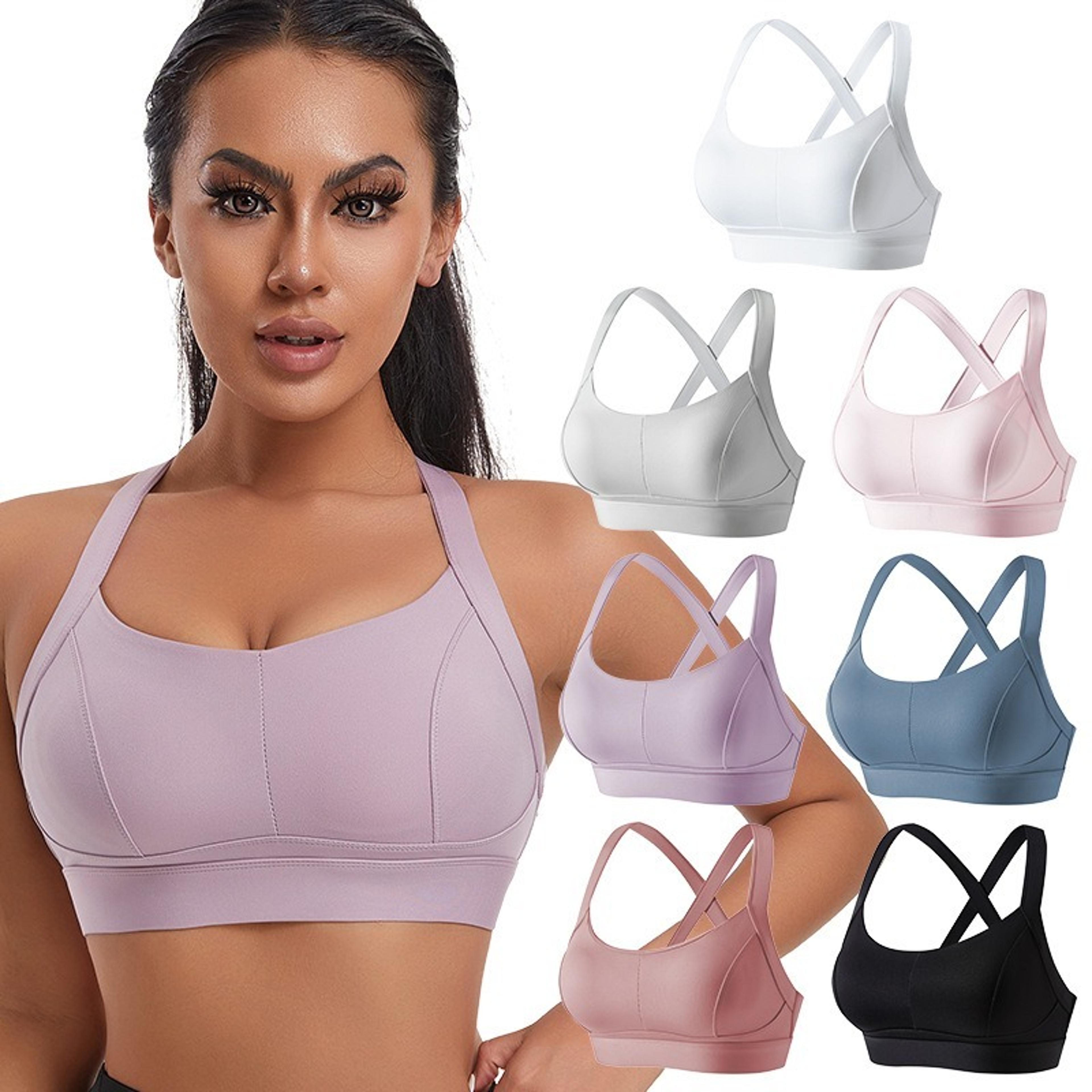 womens performance high impact sports bra – wireless crisscross back yoga & gym running fitness support