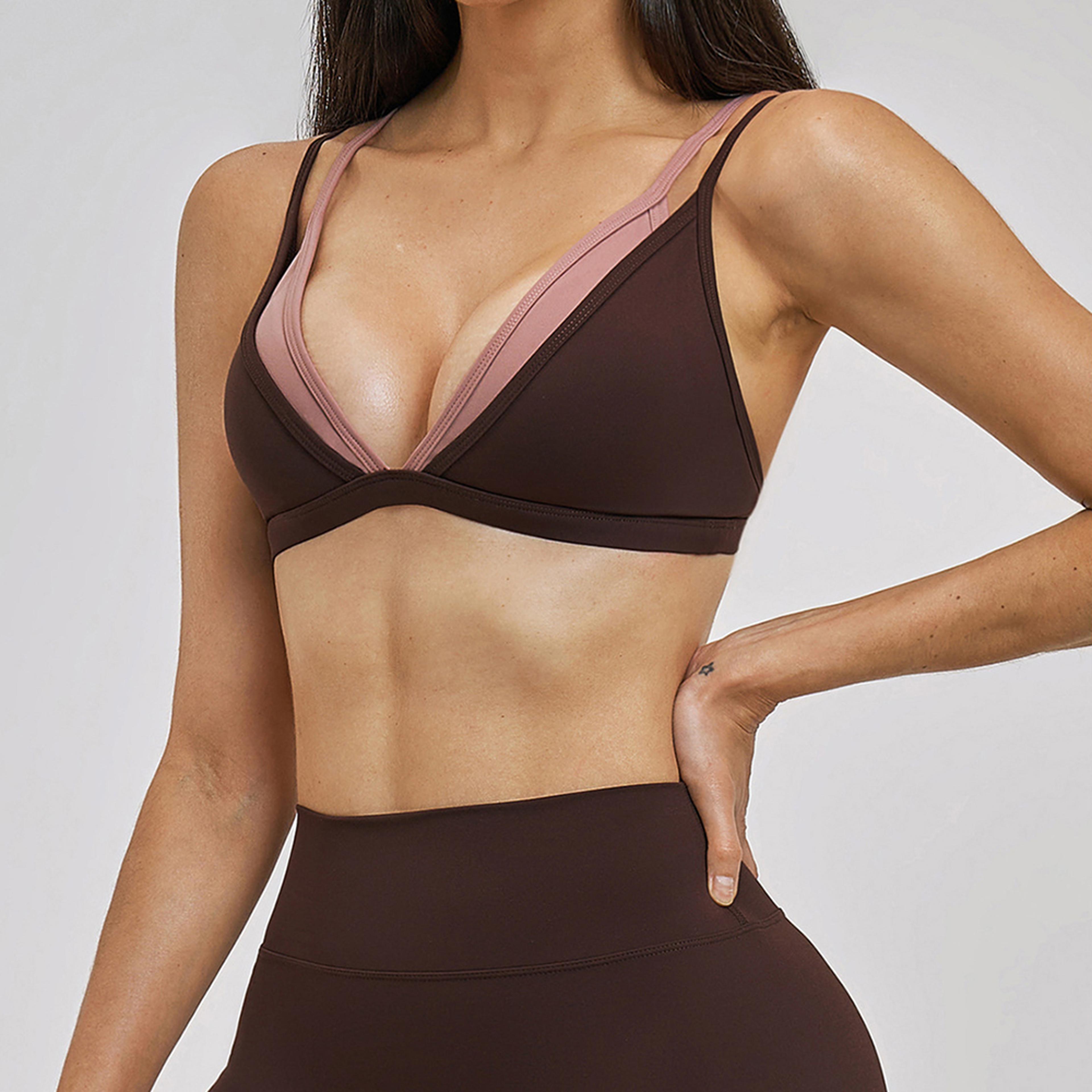 premium backless yoga & sports bra for women – breathable workout bra with push up support
