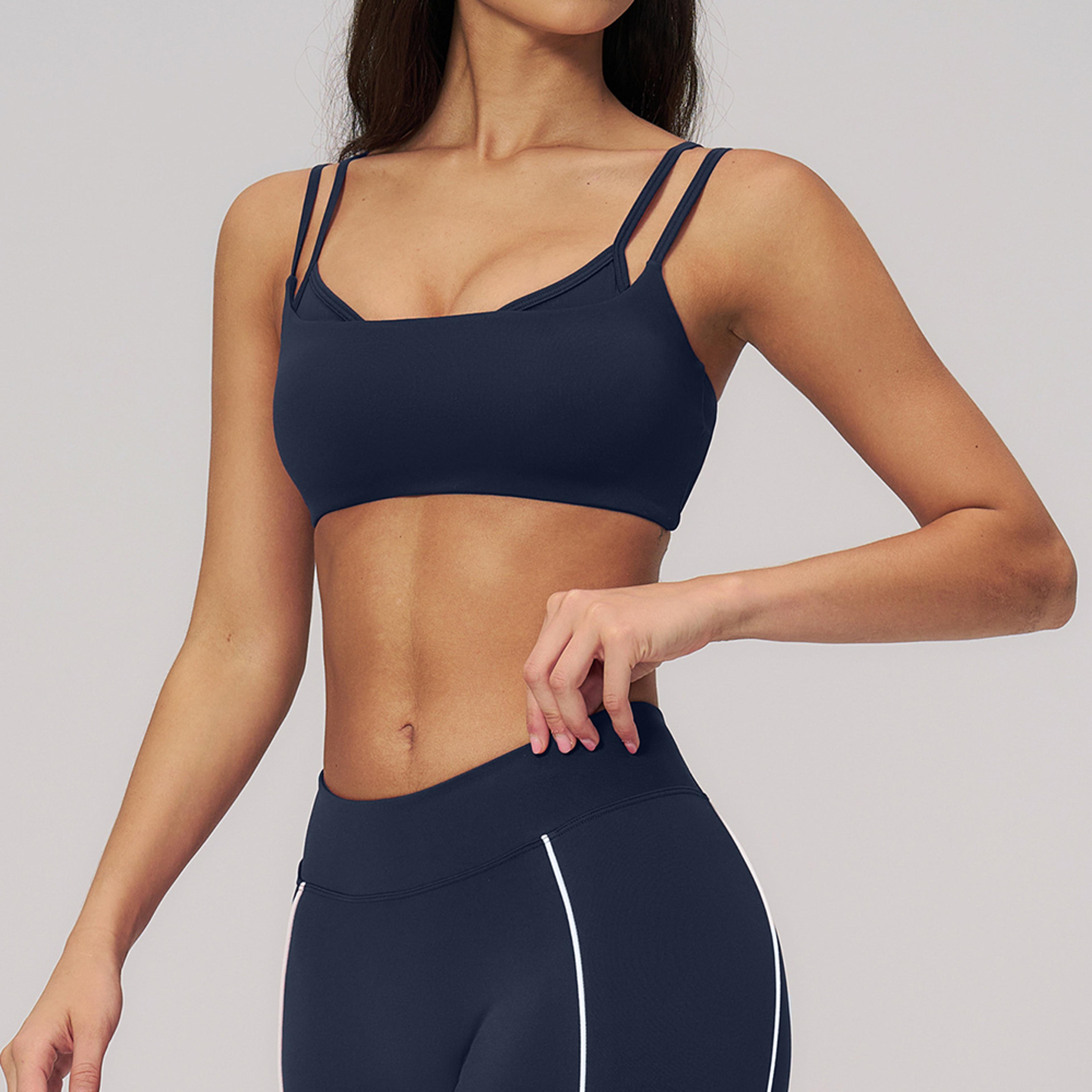 womens breathable sports bra top – push up gym & yoga activewear