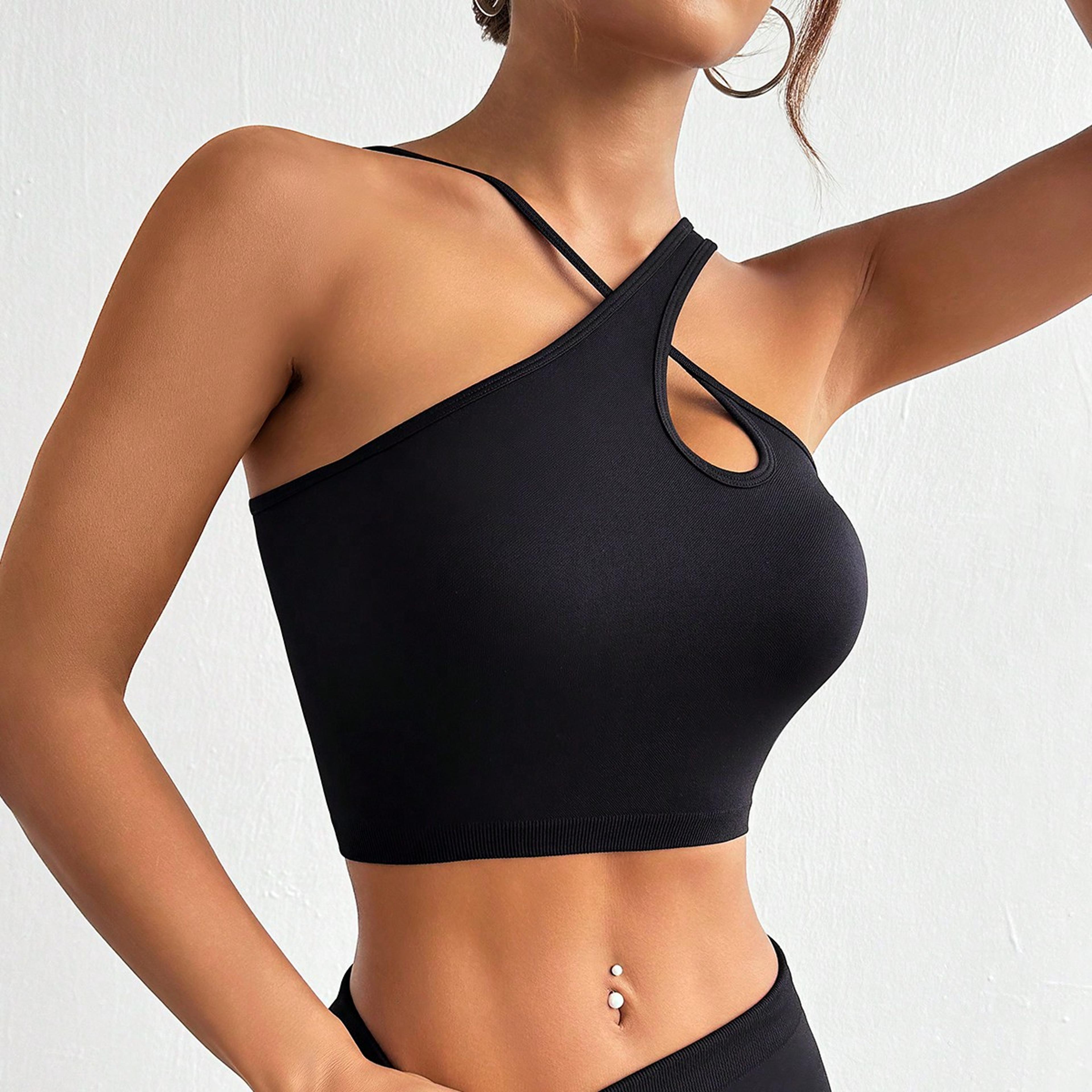 womens sexy fitness bra crop top – supportive yoga & running workout sports bra