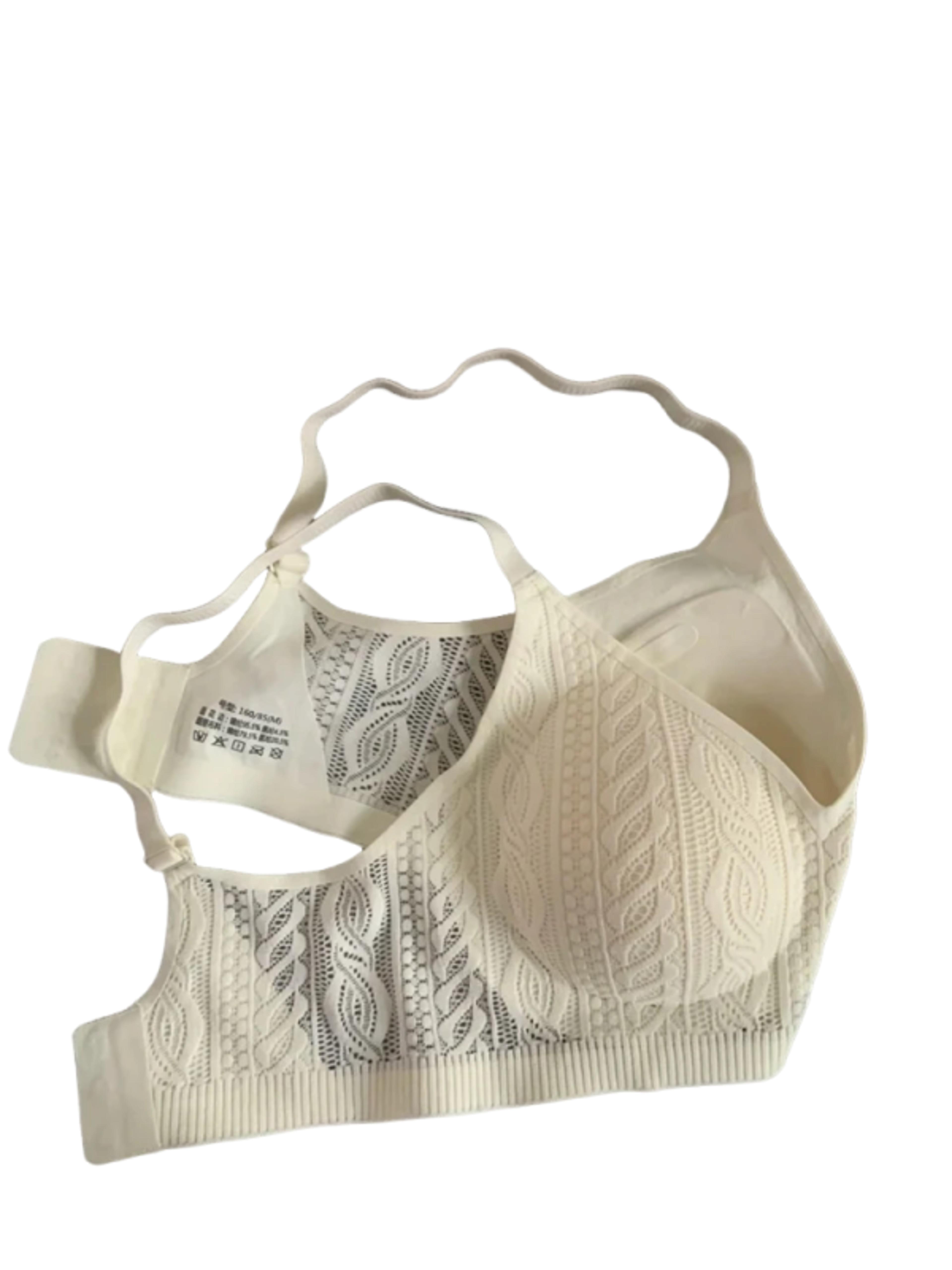 wireless lace bra for women – seamless support push up bralette for large chest comfort