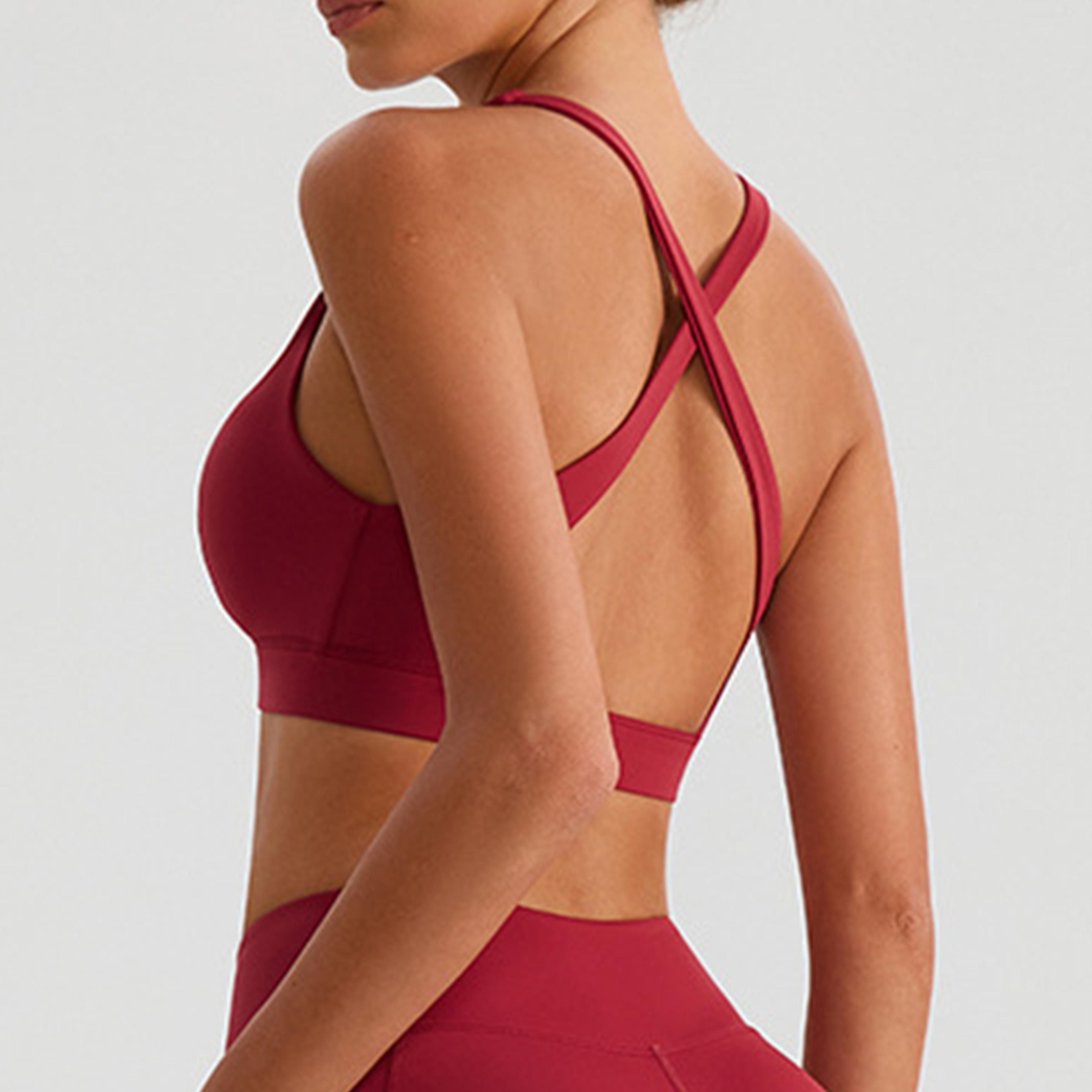 premium sports bra for women – shockproof fitness bra gym top crop yoga athletic wear