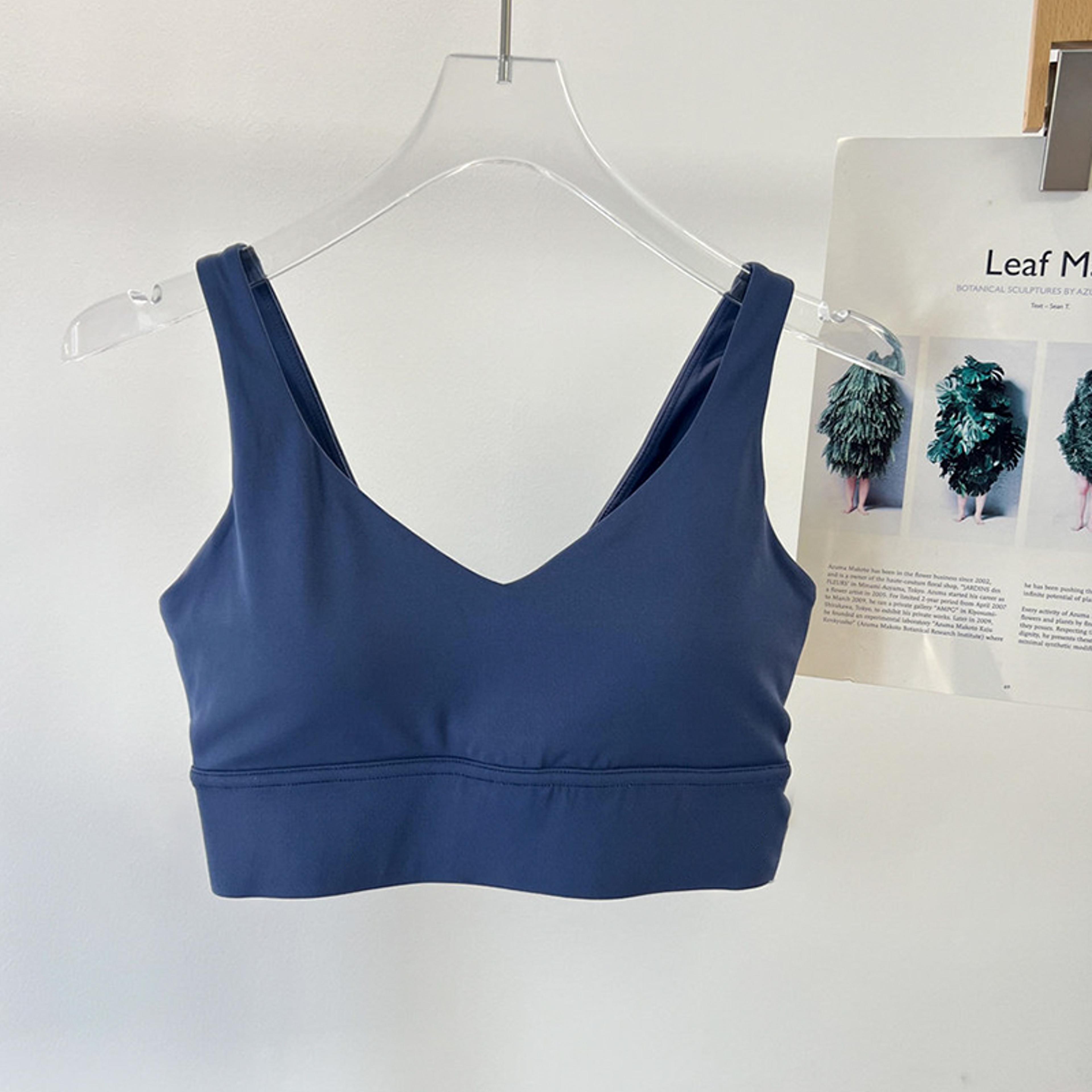wide strap breathable yoga sports bra – high support gym bra with detachable pads