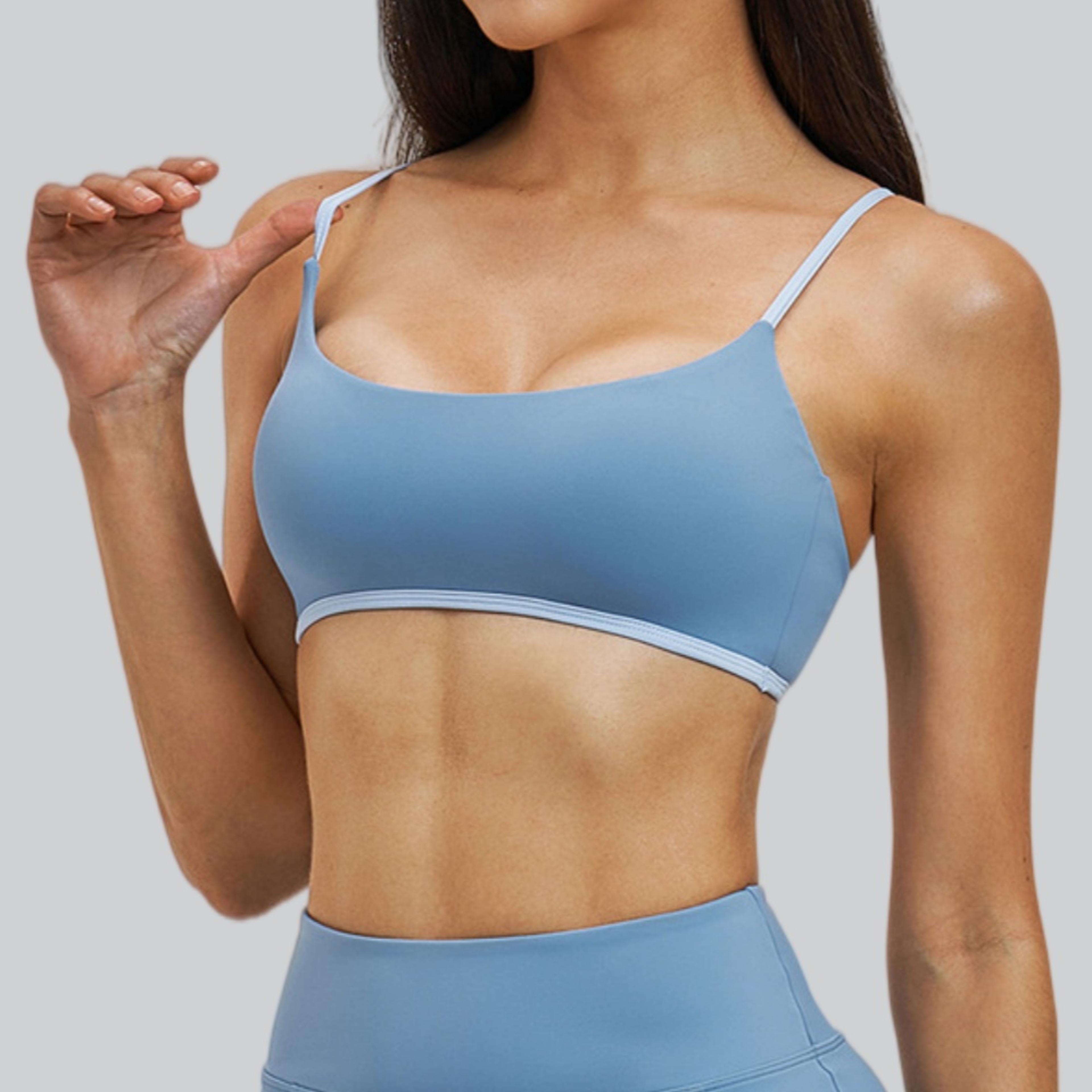 women's color block push-up sports bra – breathable fitness & yoga top