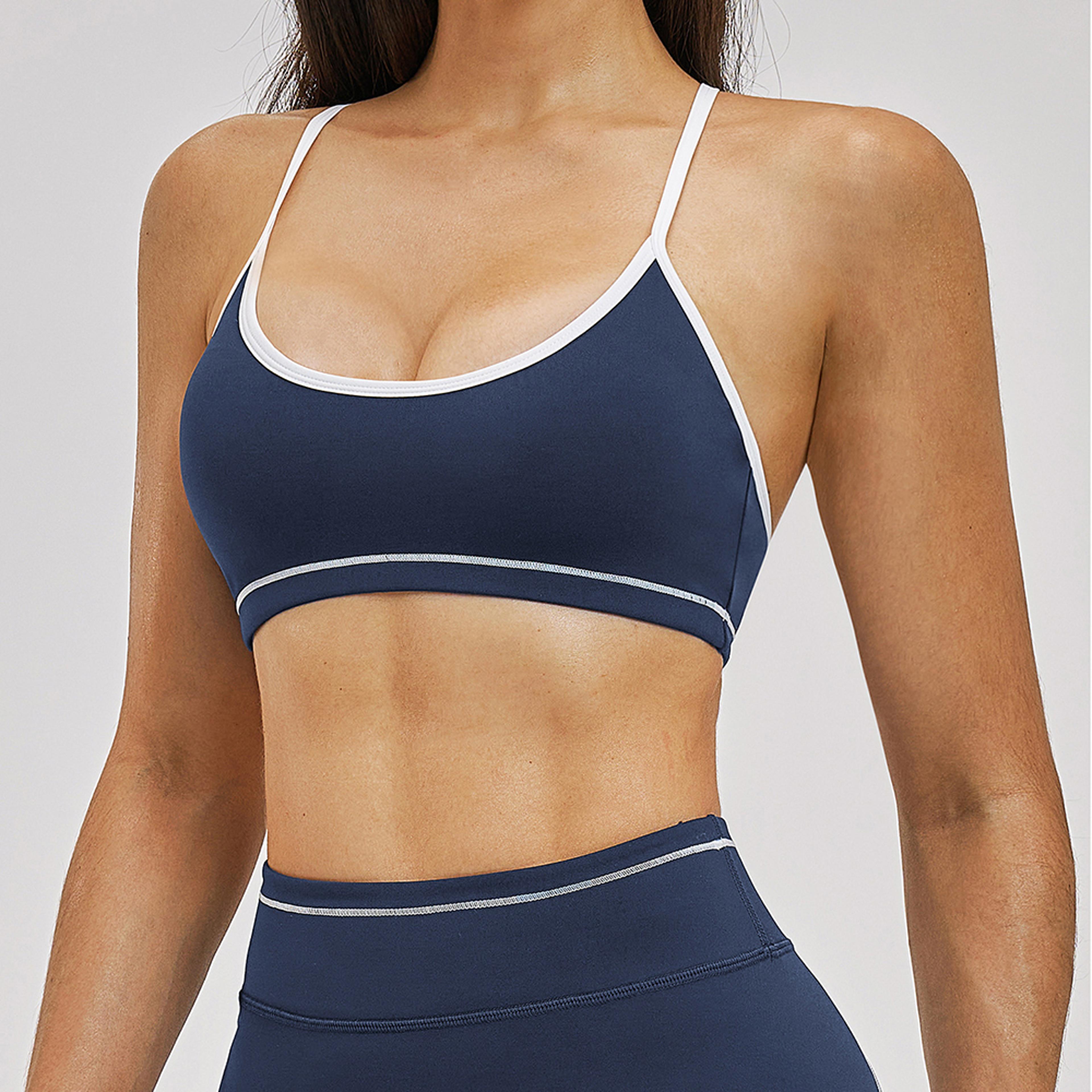 cross back adjustable workout sports bra – high support yoga & fitness activewear